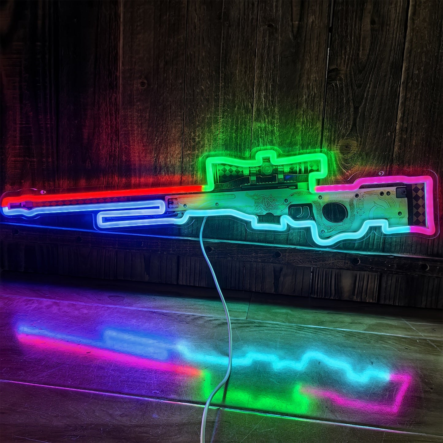 AWP Dragon Lore Sniper Gun Neon Lamp Wall Decor