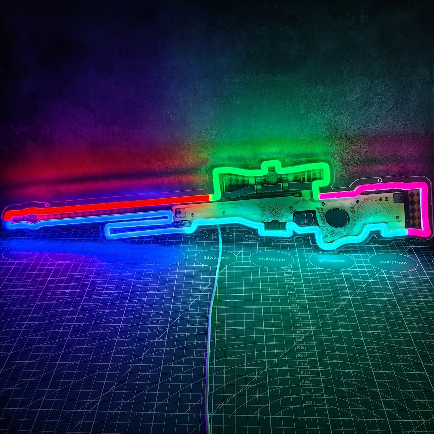 AWP Dragon Lore Sniper Gun Neon Lamp Wall Decor