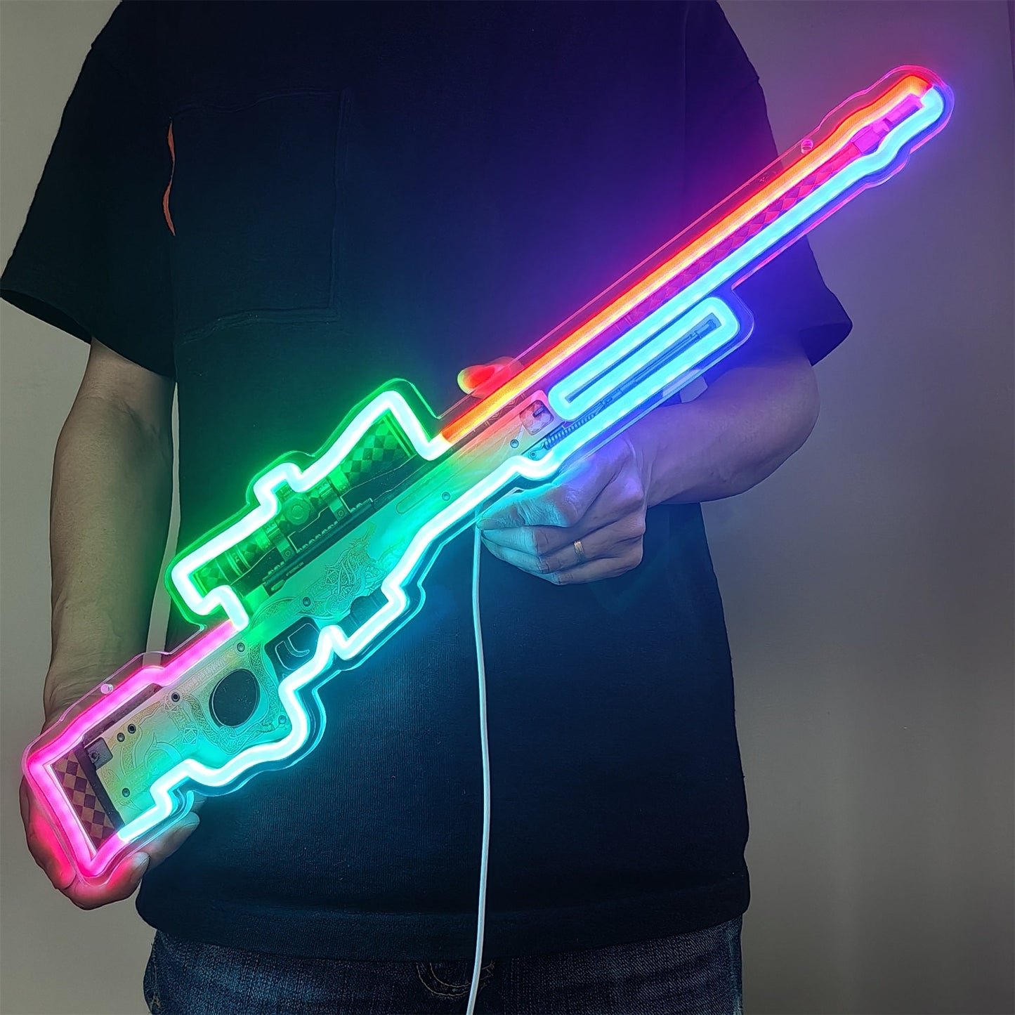 AWP Dragon Lore Sniper Gun Neon Lamp Wall Decor