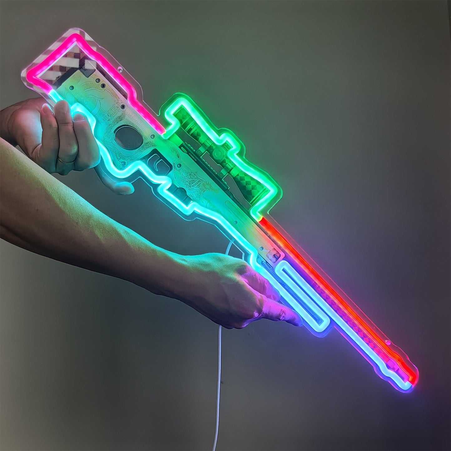 AWP Dragon Lore Sniper Gun Neon Lamp Wall Decor