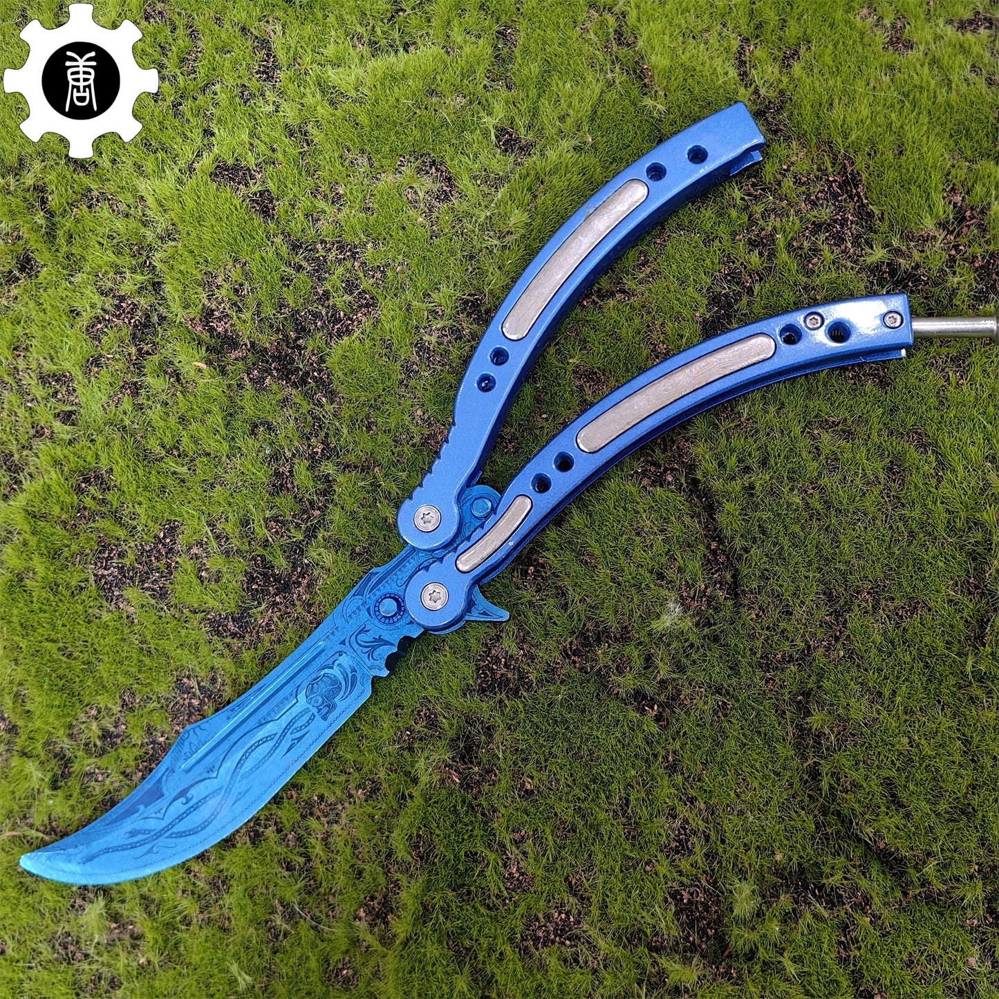 Cartel Blue Metal Balisong Game Butterfly Knife