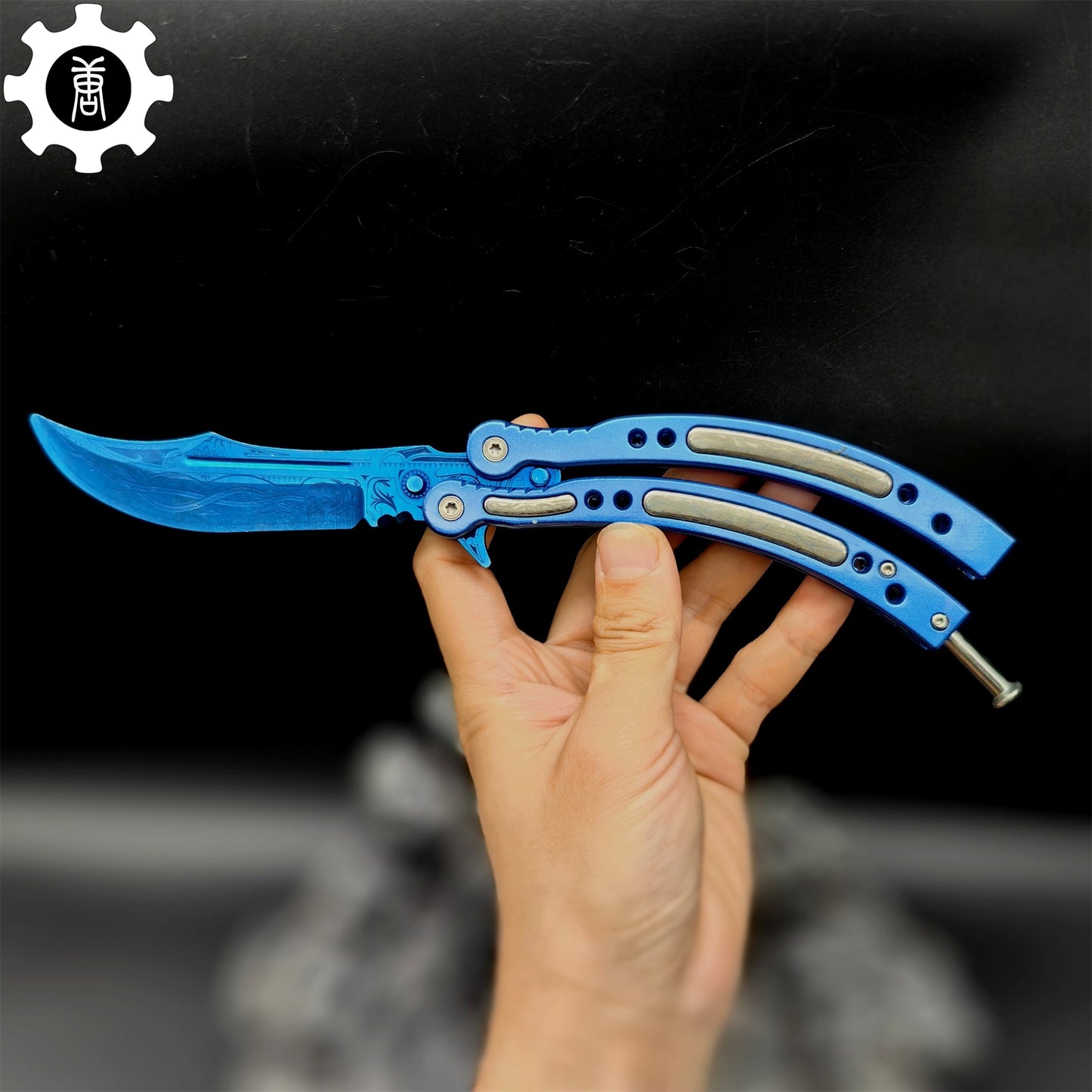 Cartel Blue Metal Balisong Game Butterfly Knife