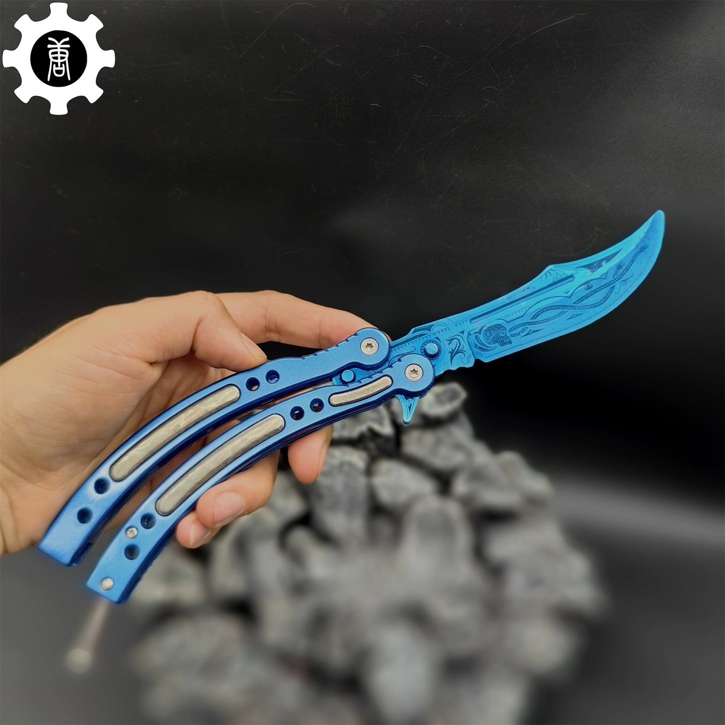 Cartel Blue Metal Balisong Game Butterfly Knife