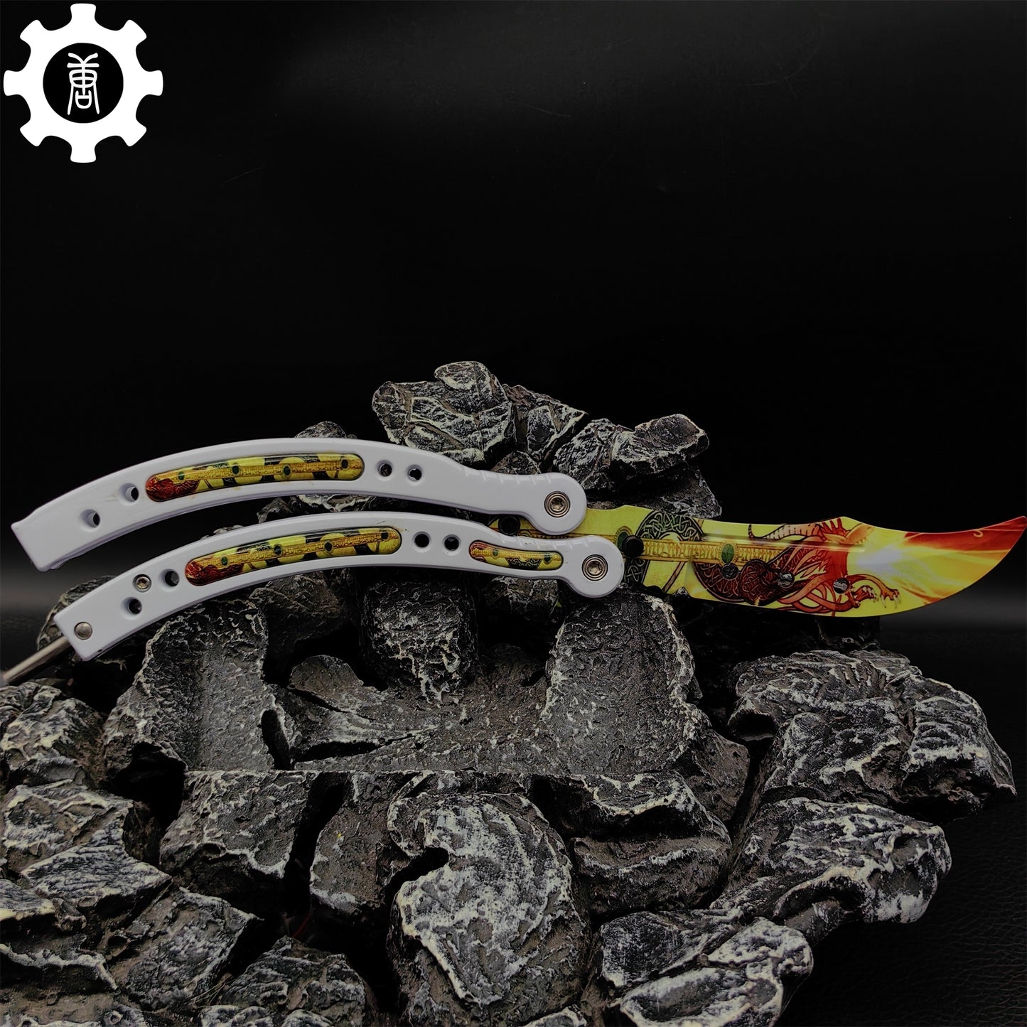Dragon Lore Butterfly Knife Metal Balisong Game Prop