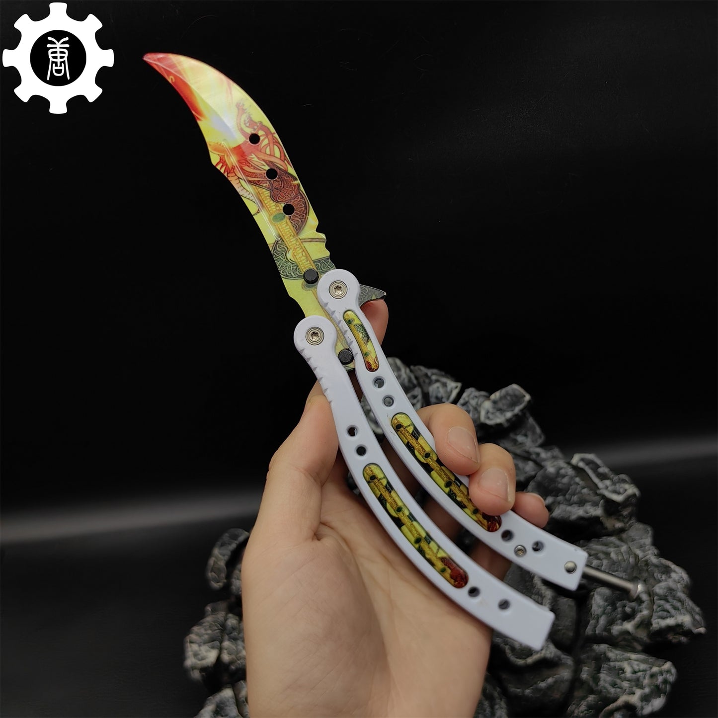 Dragon Lore Butterfly Knife Metal Balisong Game Prop