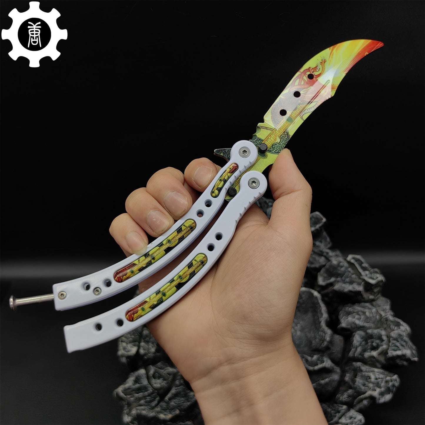 Dragon Lore Butterfly Knife Metal Balisong Game Prop