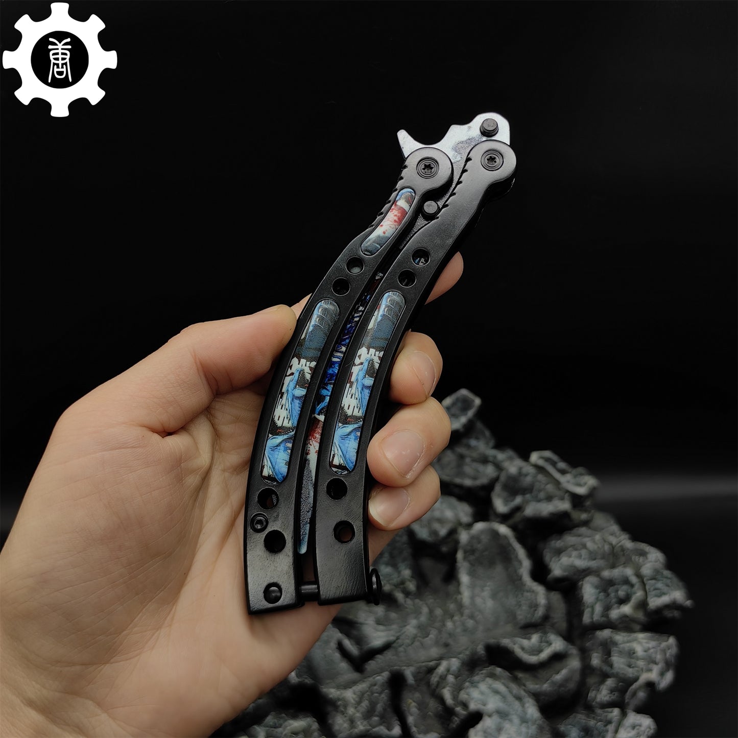 Game Butterfly Knife Nightmare Pattern Metal Balisong