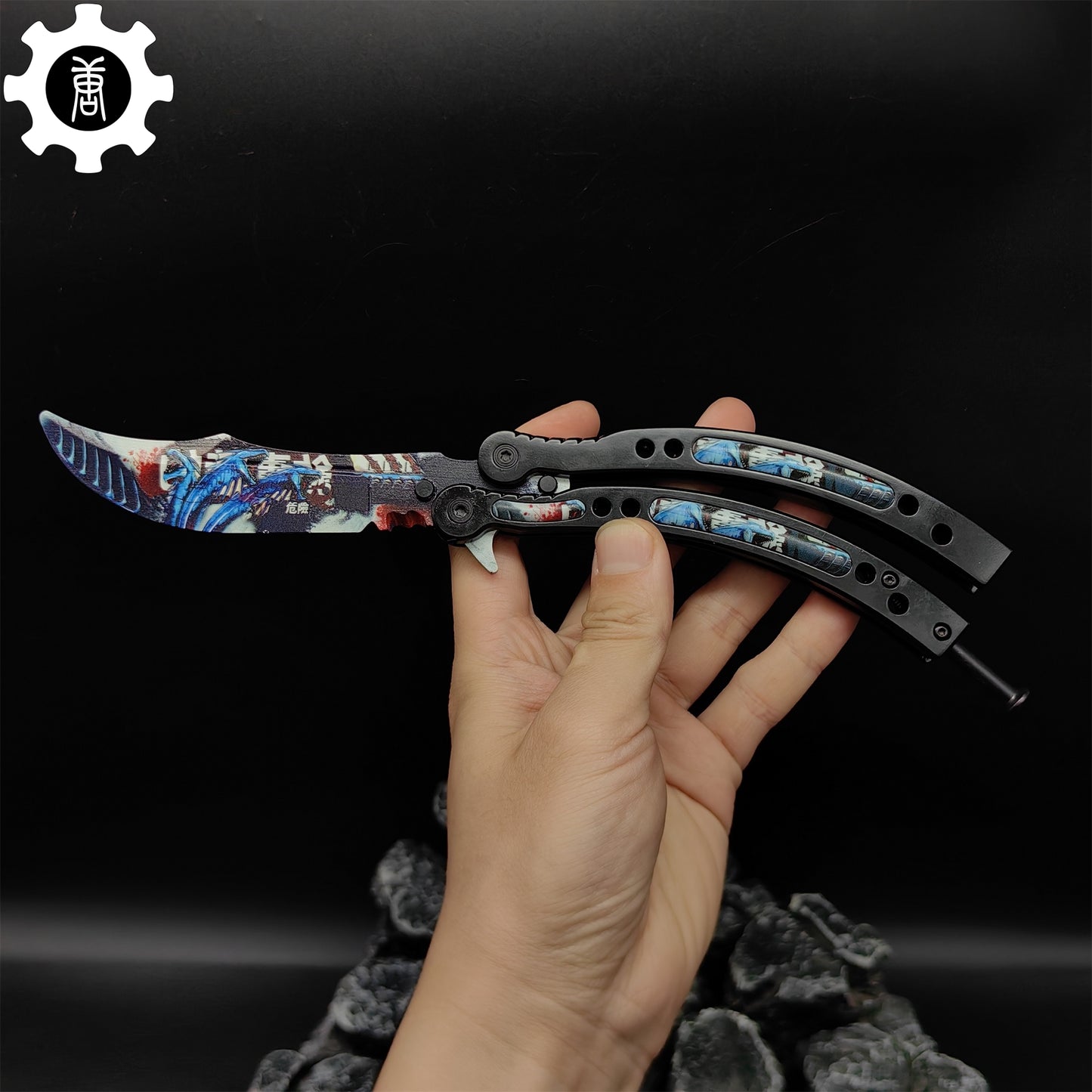 Game Butterfly Knife Nightmare Pattern Metal Balisong