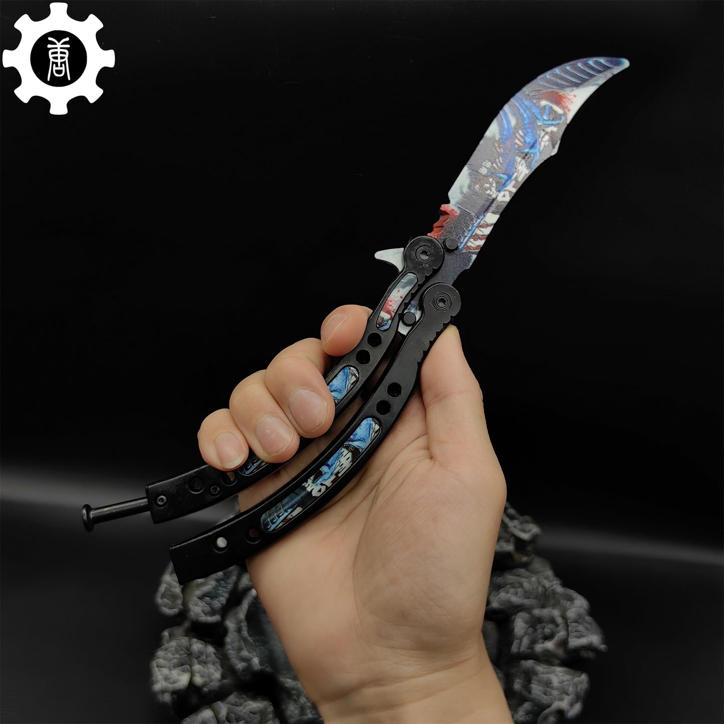 Game Butterfly Knife Nightmare Pattern Metal Balisong
