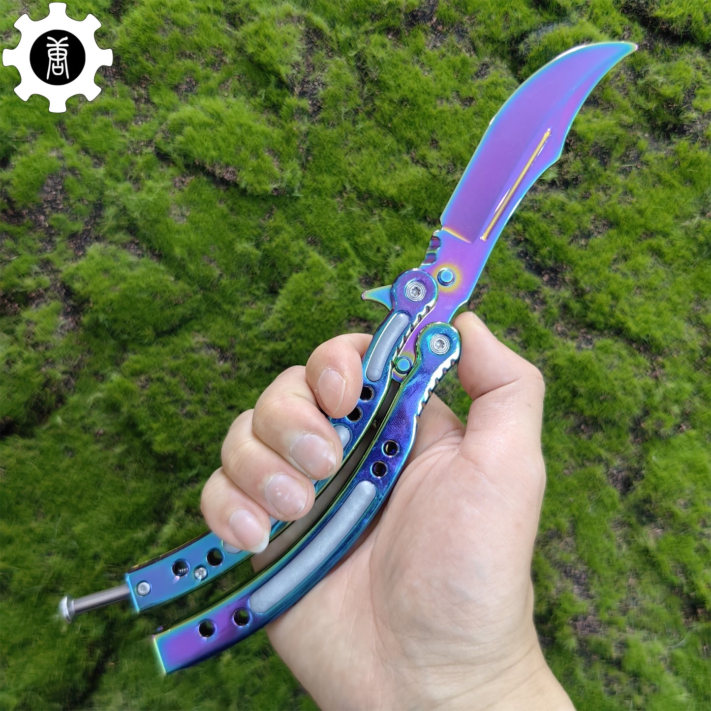 Rainbow Butterfly Knife Metal Balisong Trainer