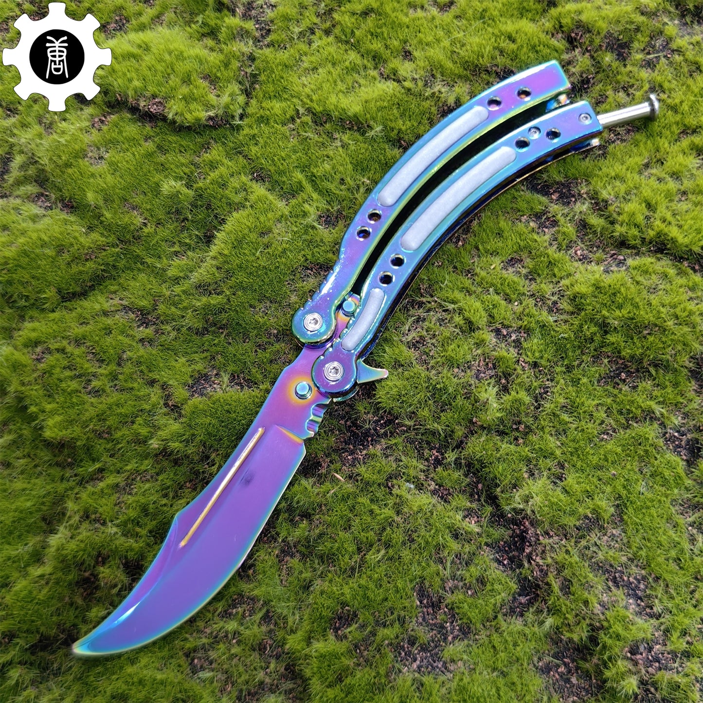 Rainbow Butterfly Knife Metal Balisong Trainer