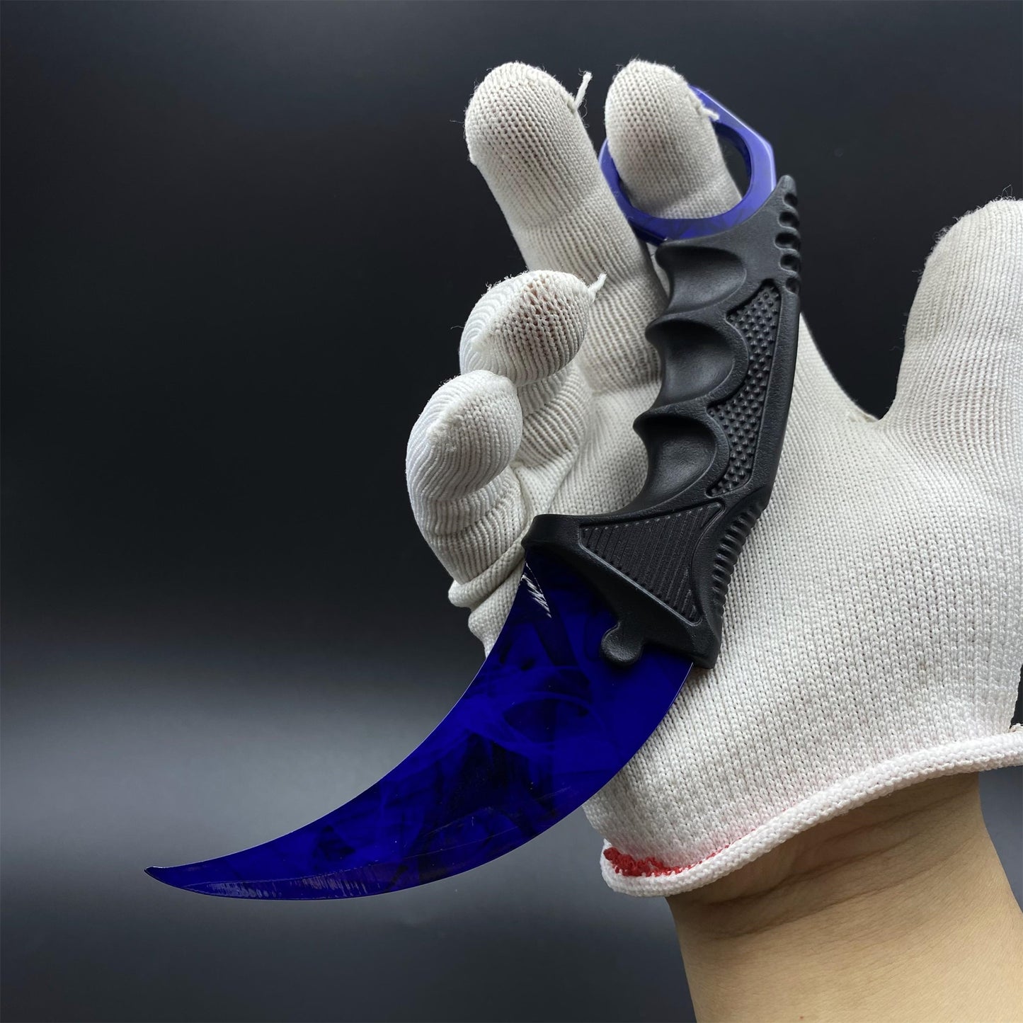 Game Karambit Doppler Sapphire Skin Replica Dull Blade Trainer Knife For Collection