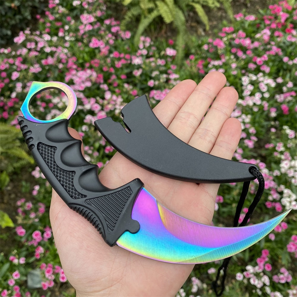 Fade Blue Skin Karambit Blunt Blade Knife 20cm/7.9''