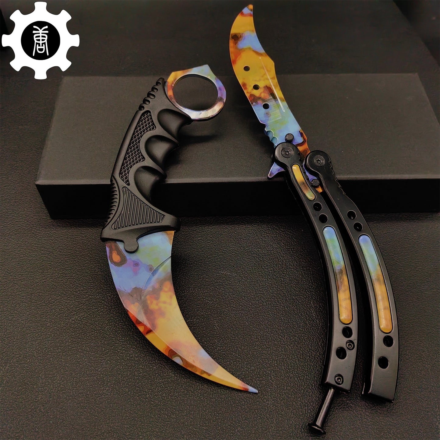 Case Hardened Blunt Blade Karambit & Butterfly Knife Weapon Case