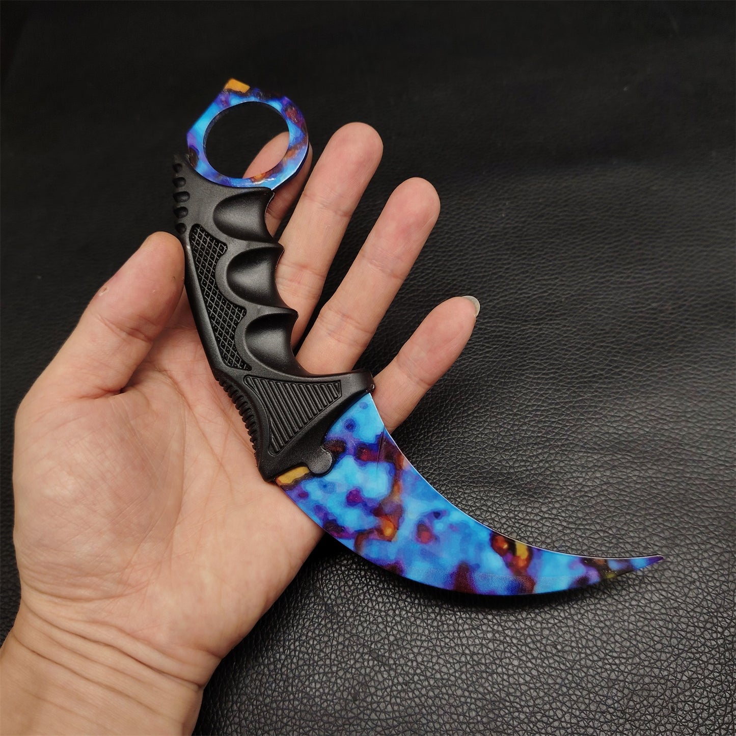 Case Hardened Blunt Blade Karambit Trainer & Balisong Butterfly Knife Trainer 2 in 1 Pack Gift Box