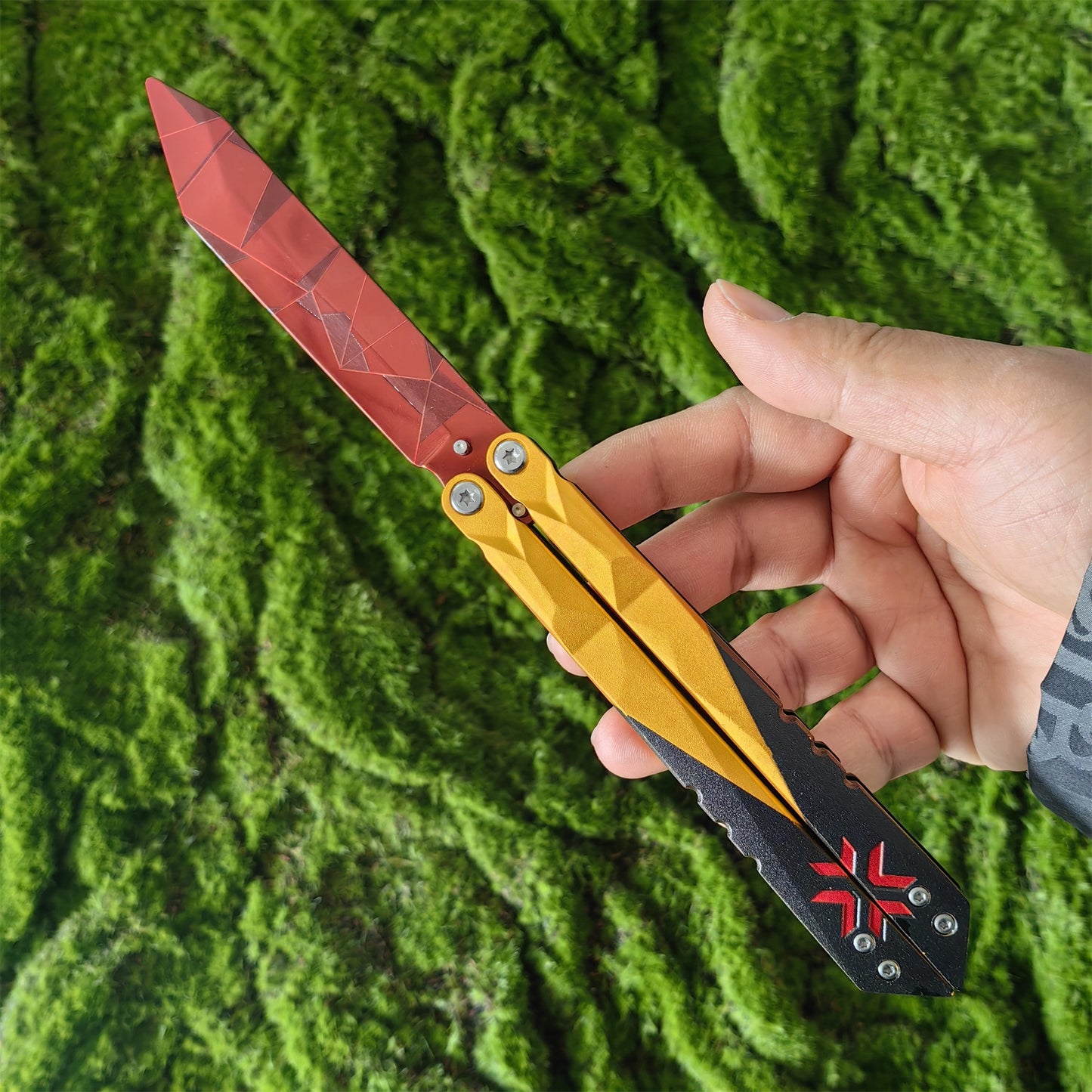 Metal Champion Butterfly Knife Blunt Blade Balisong Trainer Display Fan Art