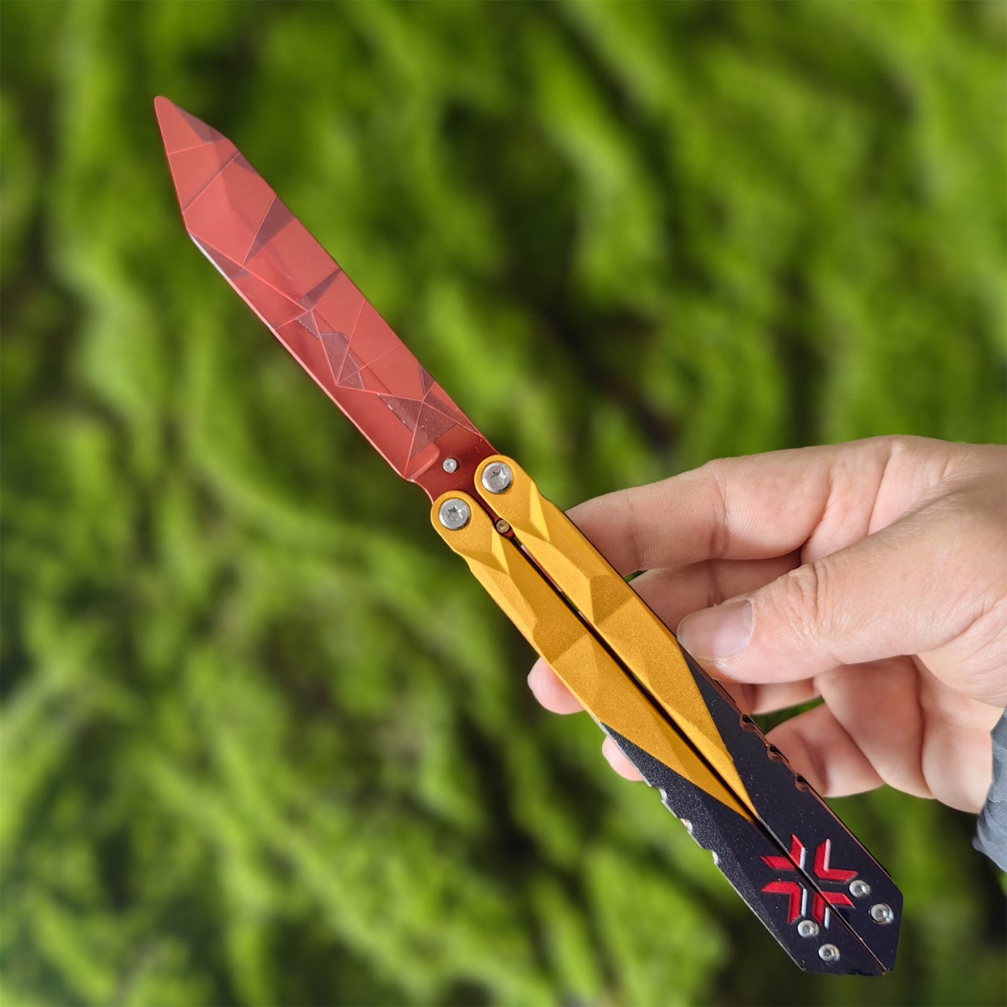 Metal Champion Butterfly Knife Blunt Blade Balisong Trainer Display Fan Art