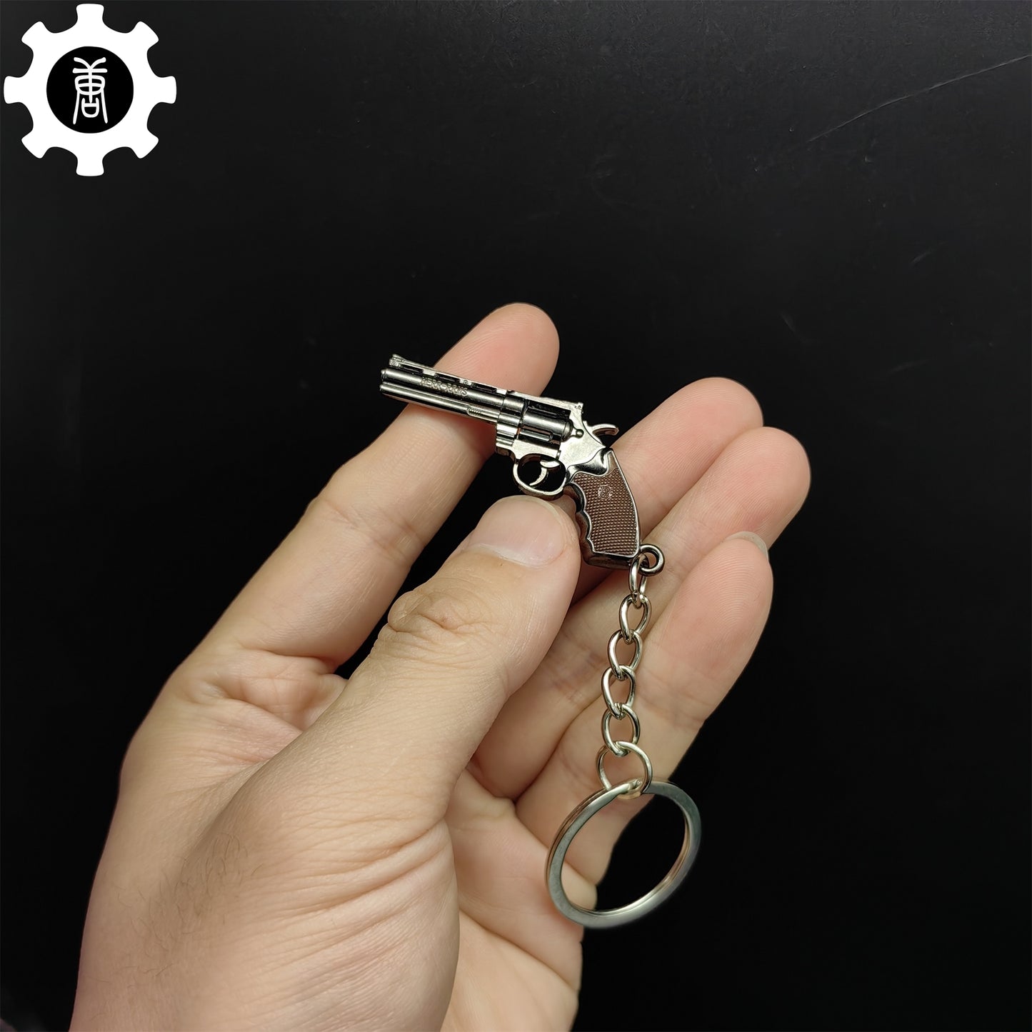Mini Colt 357 Revolver Metal Keychain