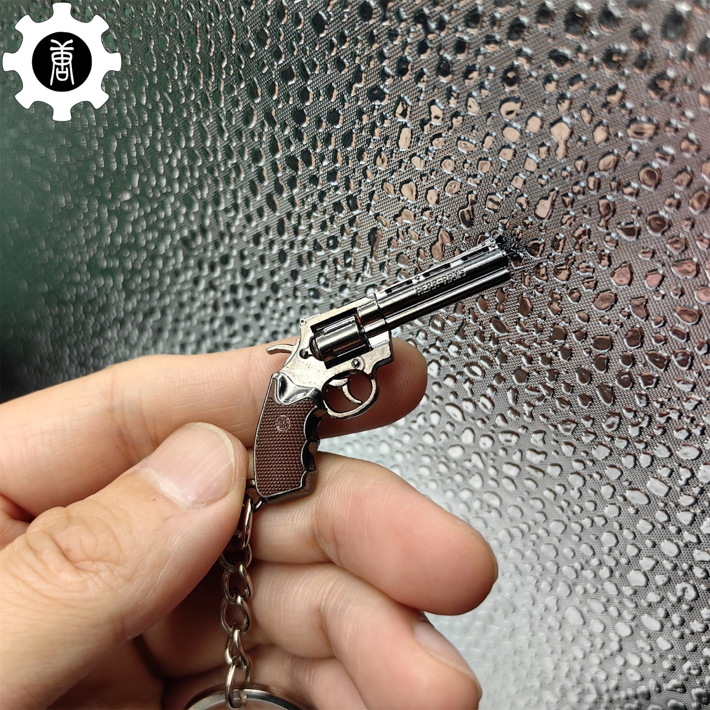 Mini Colt 357 Revolver Metal Keychain