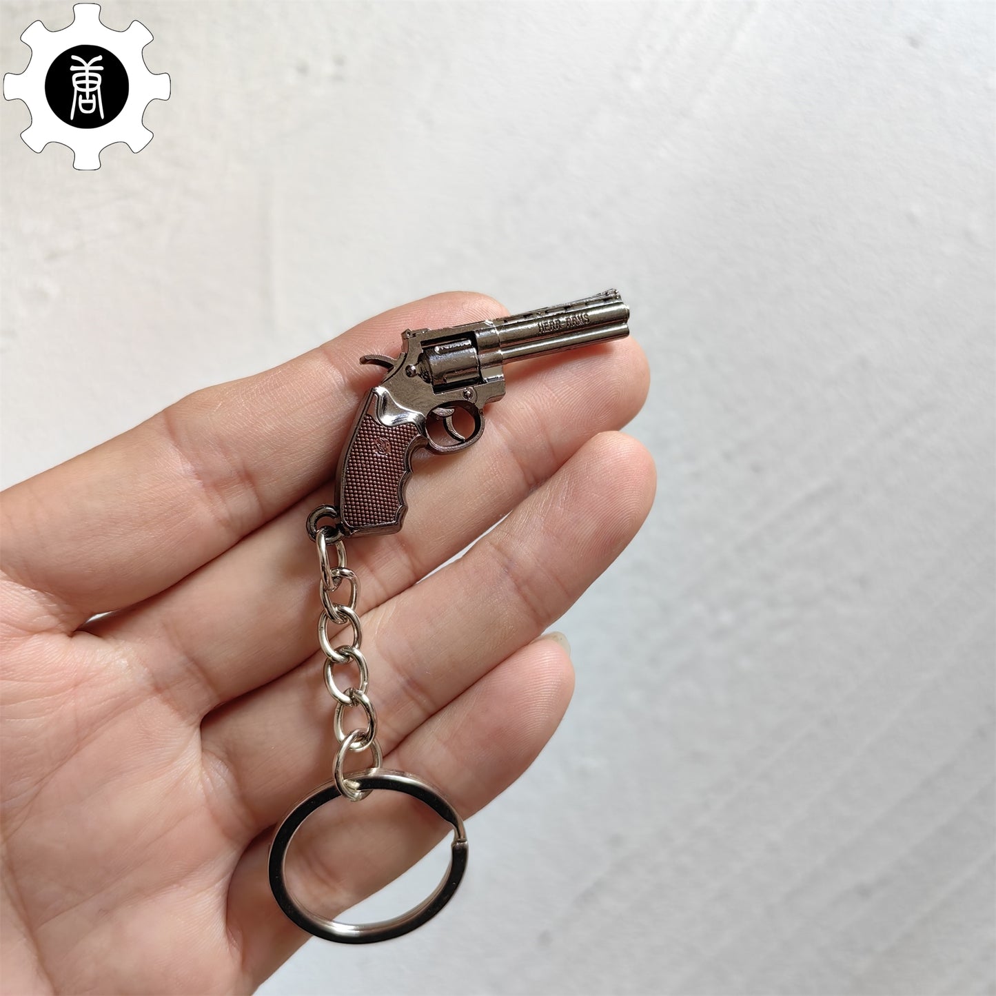 Mini Colt 357 Revolver Metal Keychain