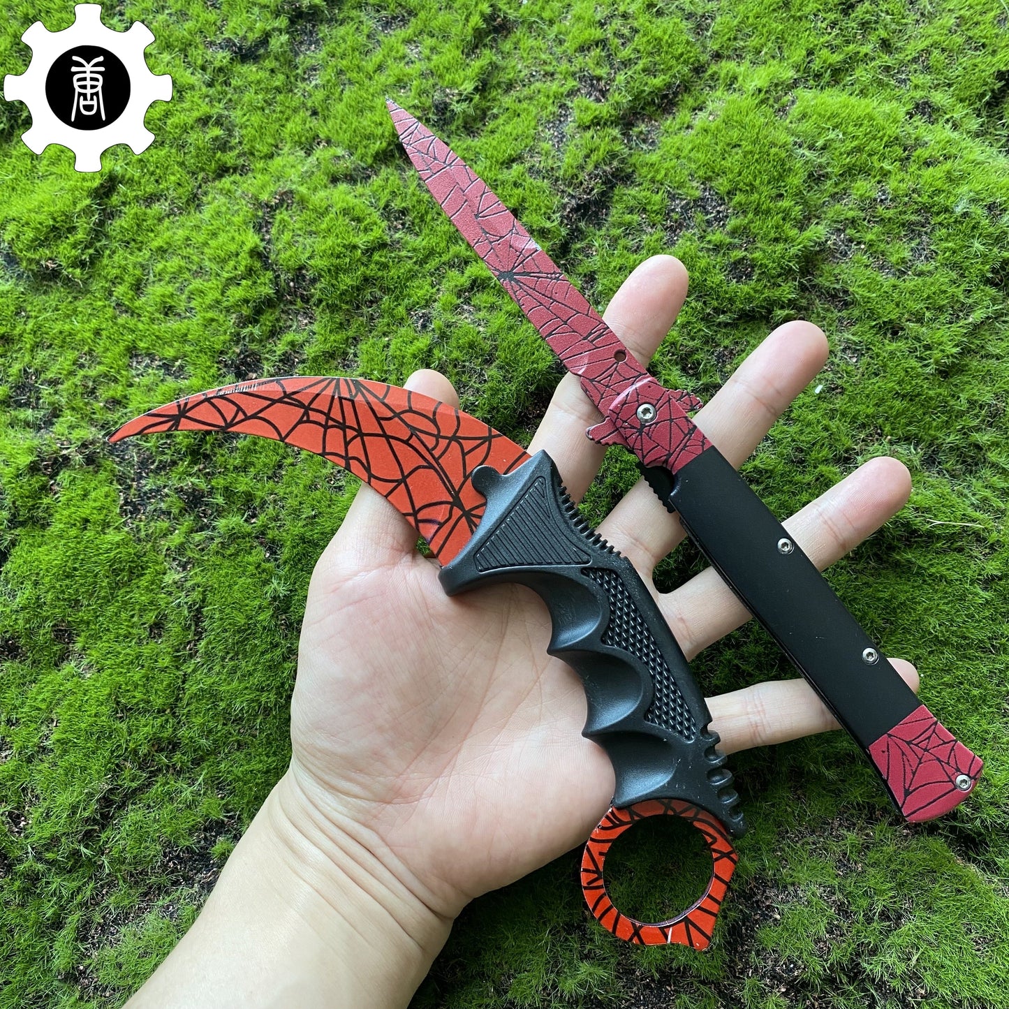 Crimson Web Skin Stiletto Knife Karambit Stickers Keychains Random AK Gift Box