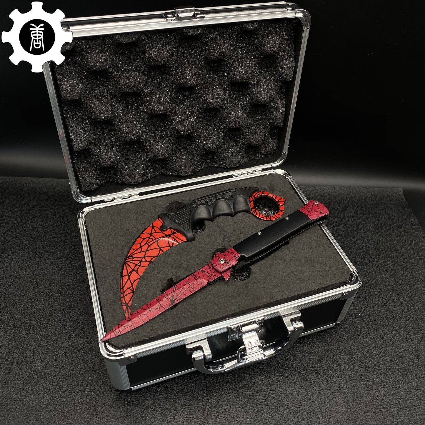 Crimson Web Skin Stiletto Knife Karambit Stickers Keychains Random AK Gift Box