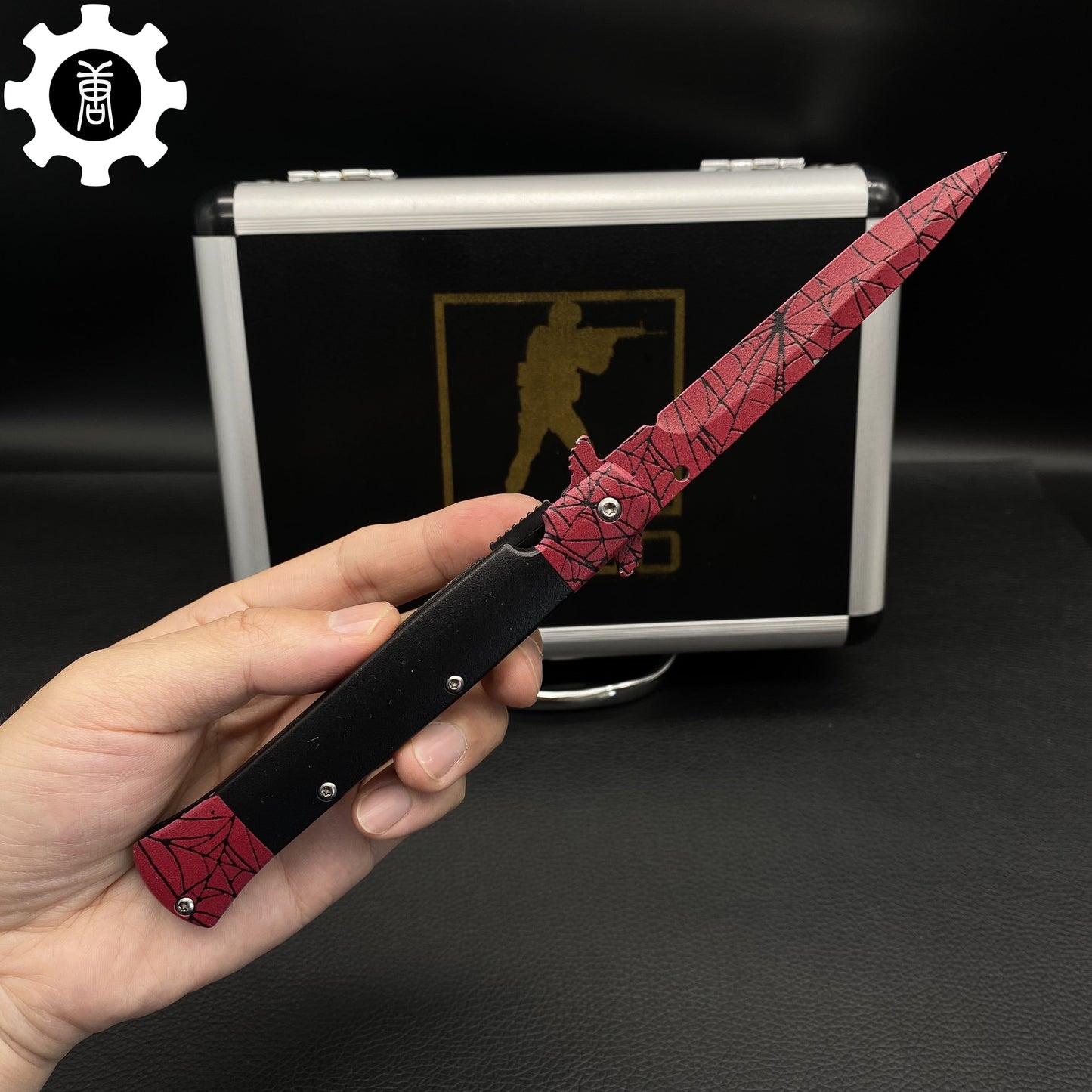 Crimson Web Skin Stiletto Knife Karambit Stickers Keychains Random AK Gift Box