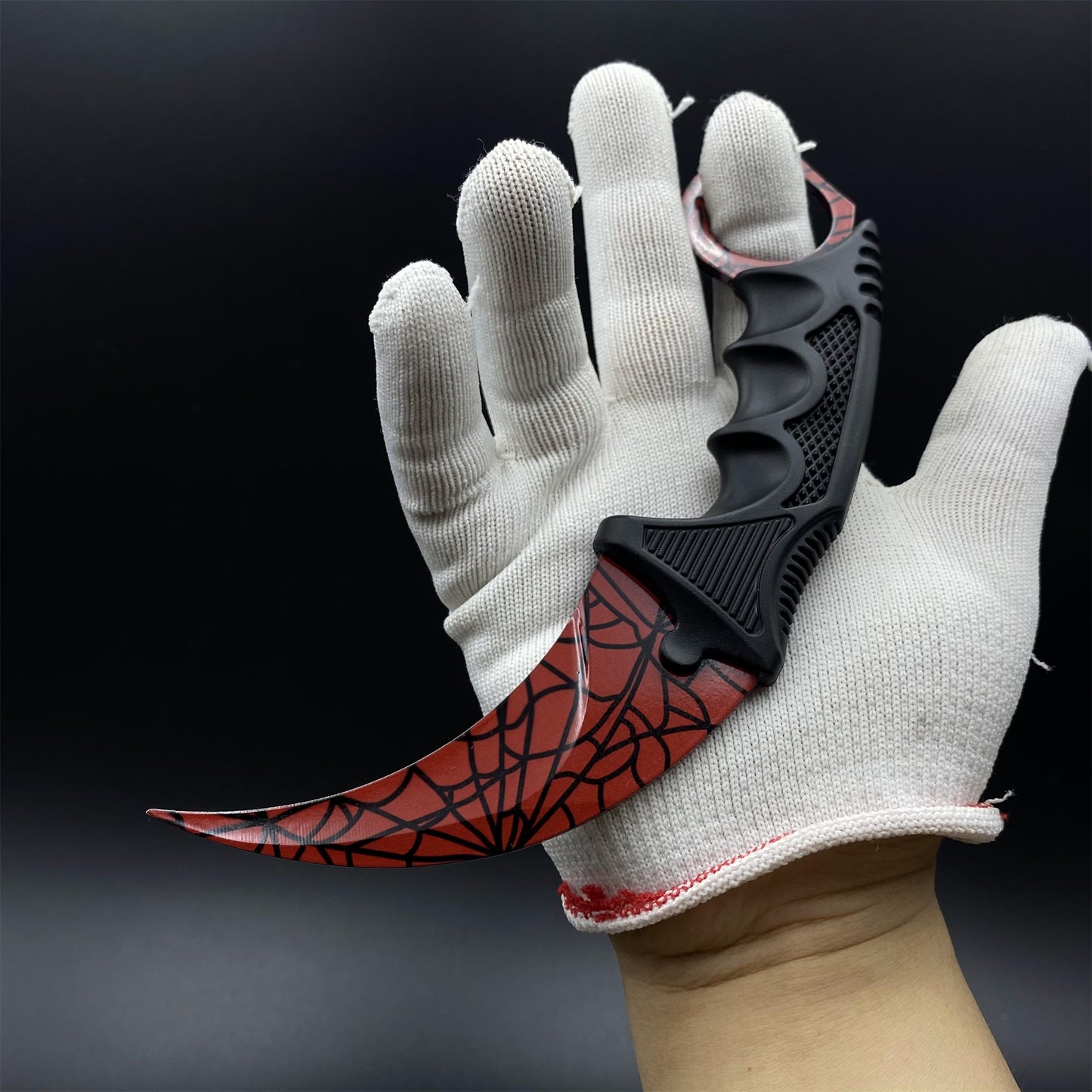 Game Karambit Crimson Web Skin Replica Dull Blade Trainer Knife For Collection