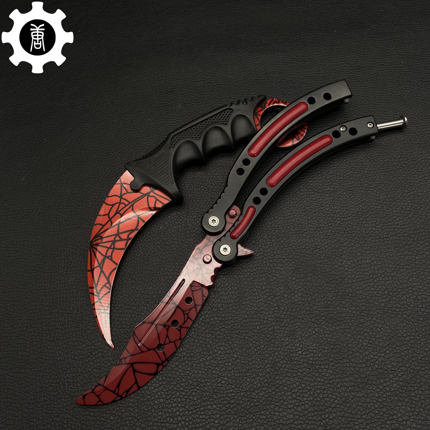 Fade Doppler Lore Case Hardened Gamma Case Balisong Karambit 2 in 1 Gift Box