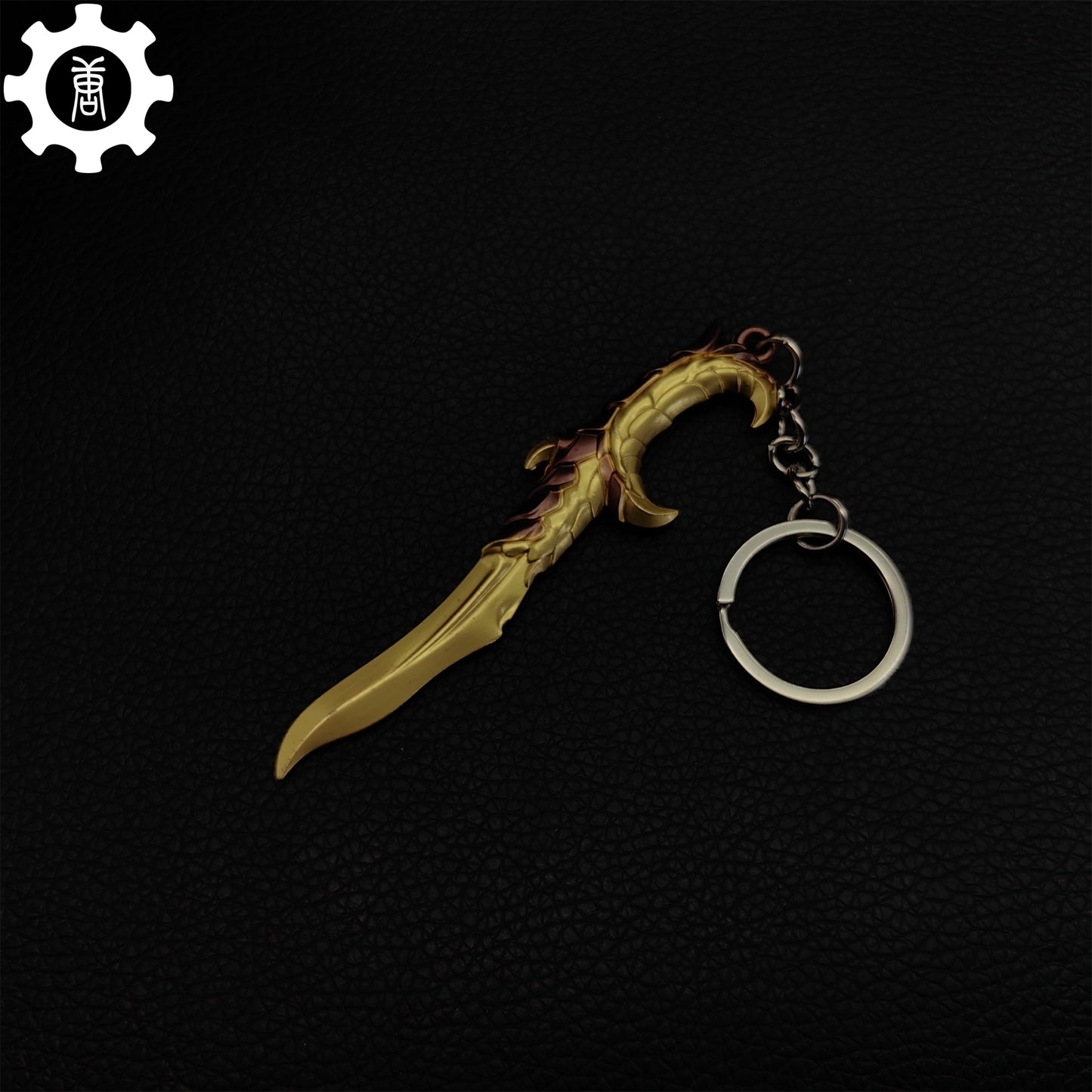 Golden Elderflame Dagger Metal Keychain