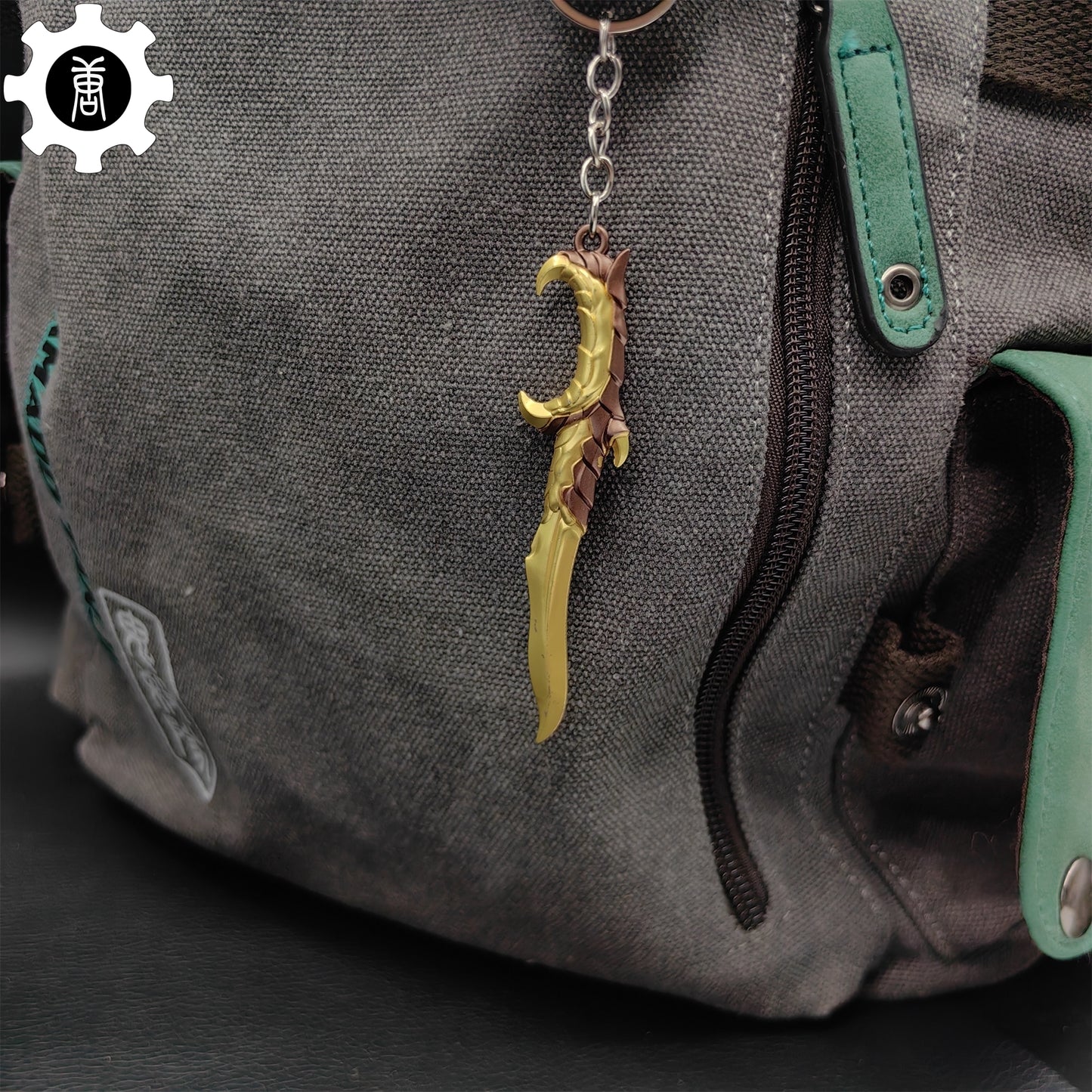 Golden Elderflame Dagger Metal Keychain