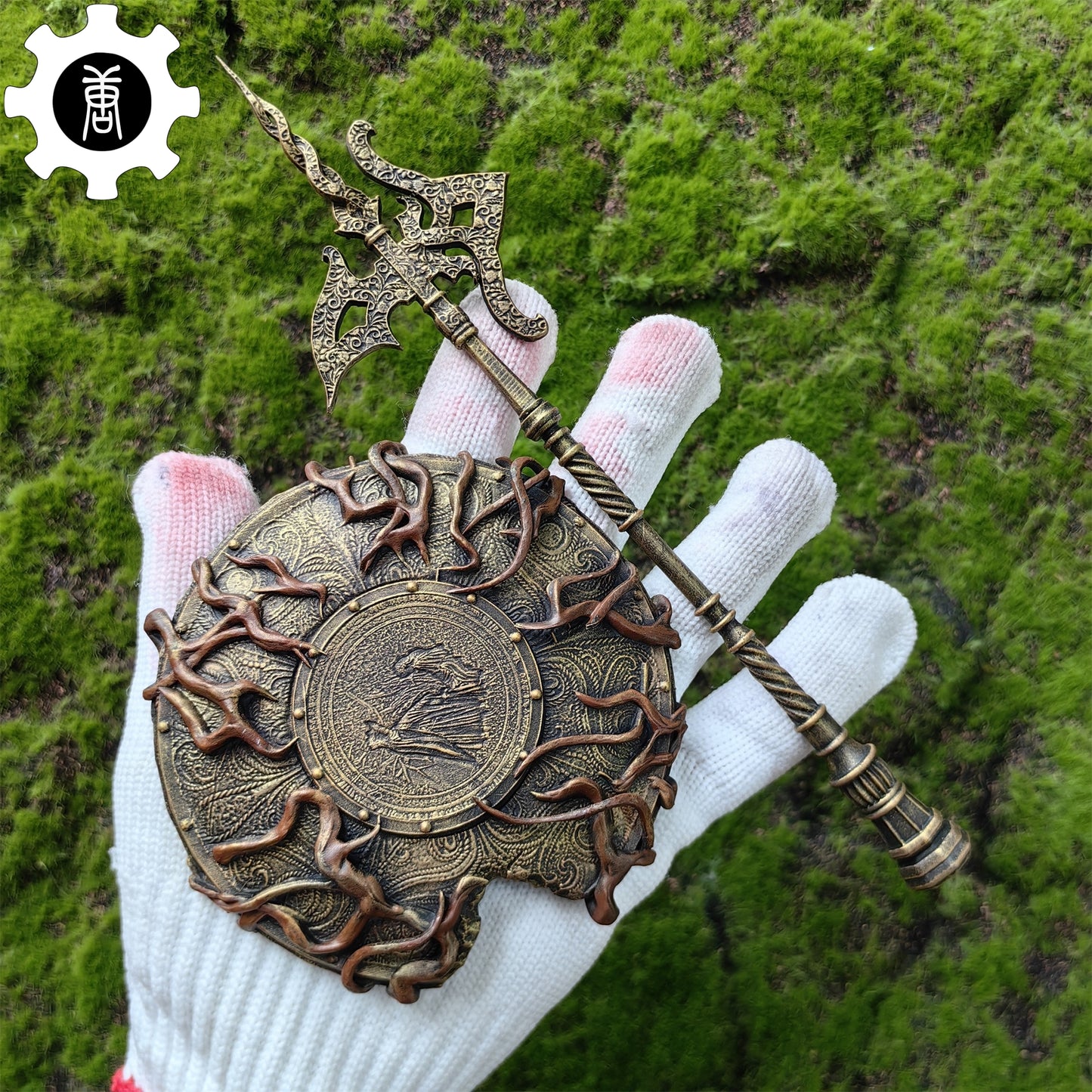 3D Printed 1: 12 Scale Erdtree Greatshield Golden Halberd