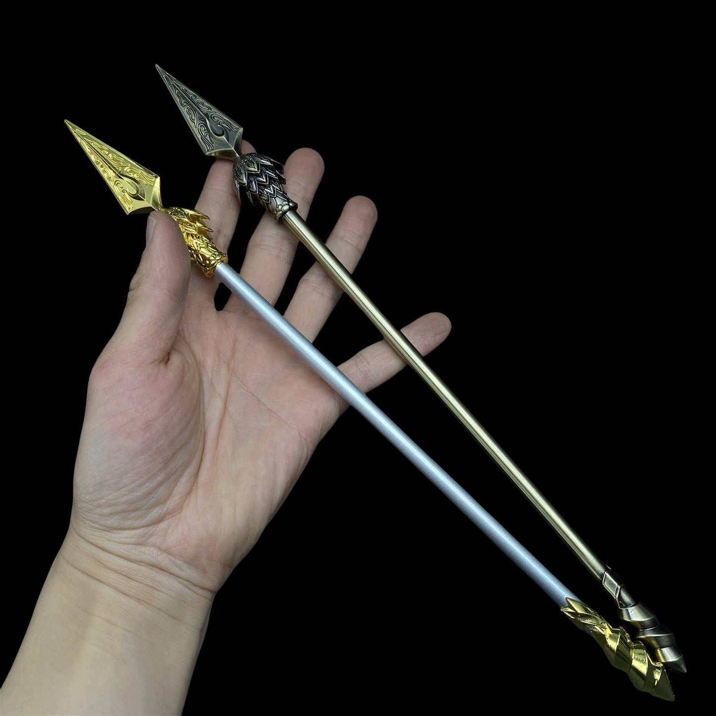 Ne Zha 2 Anime Film Props Fire Tip Spear Metal Replica