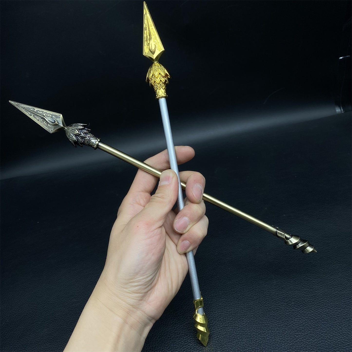 Ne Zha 2 Anime Film Props Fire Tip Spear Metal Replica