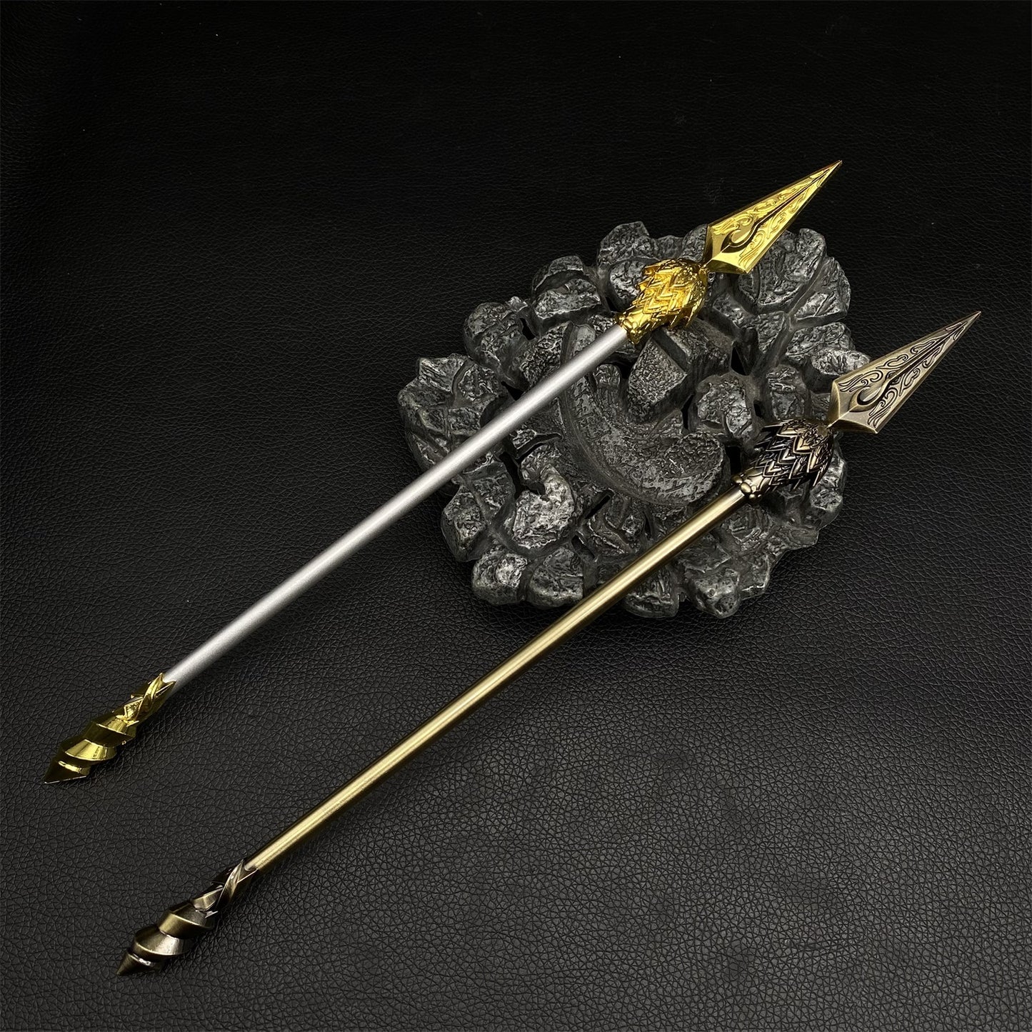 Ne Zha 2 Anime Film Props Fire Tip Spear Metal Replica