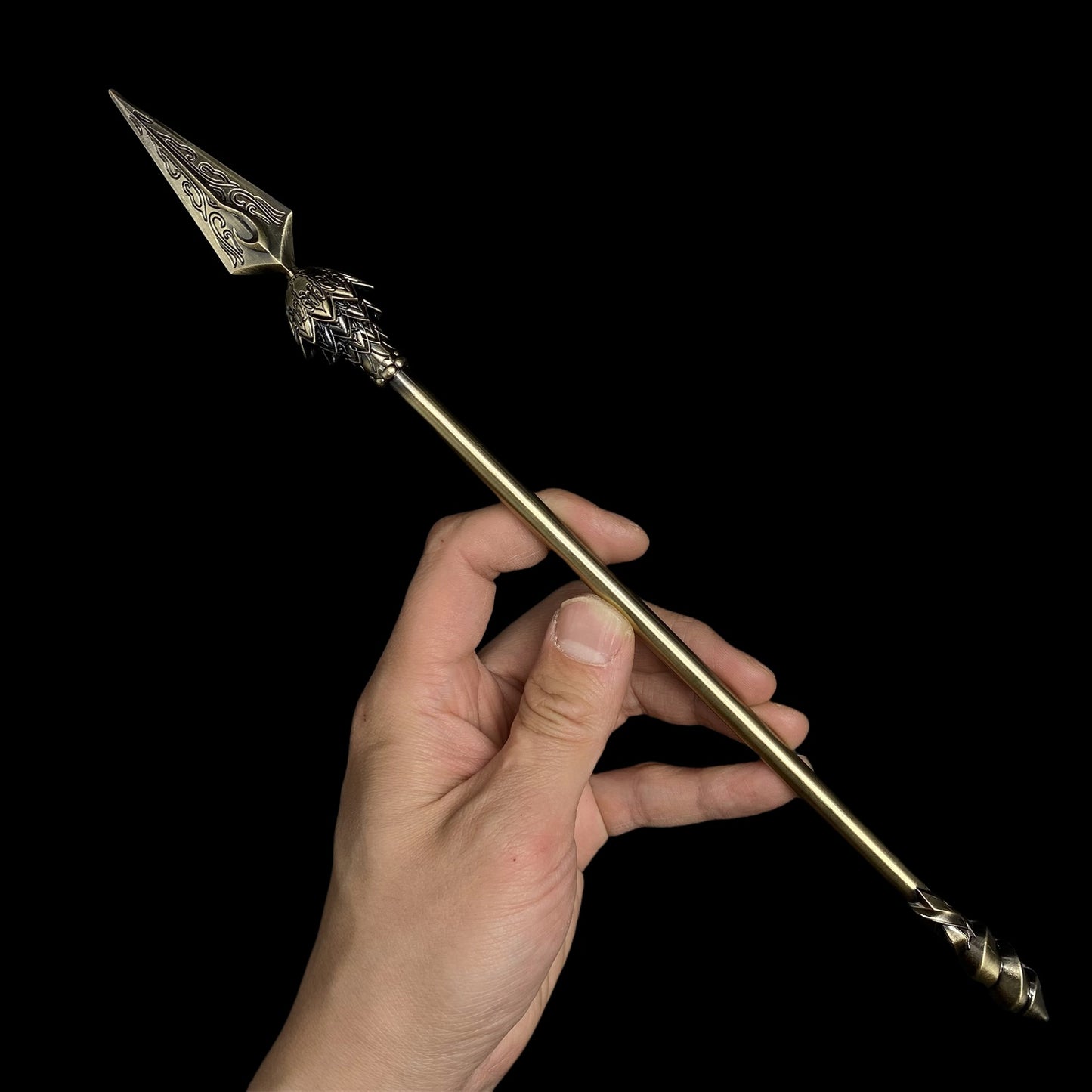 Ne Zha 2 Anime Film Props Fire Tip Spear Metal Replica