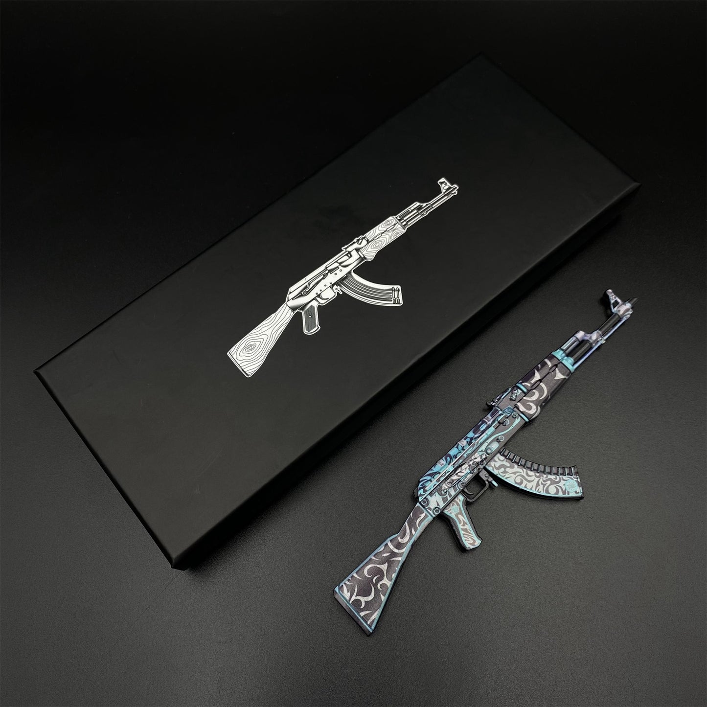 AK47 Frontside Misty Metal Miniature For Collection