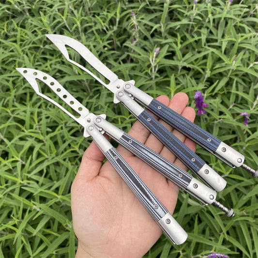 Stainless Steel G10 Handle Copper Bearings Balisong Butterfly Trainer EDC