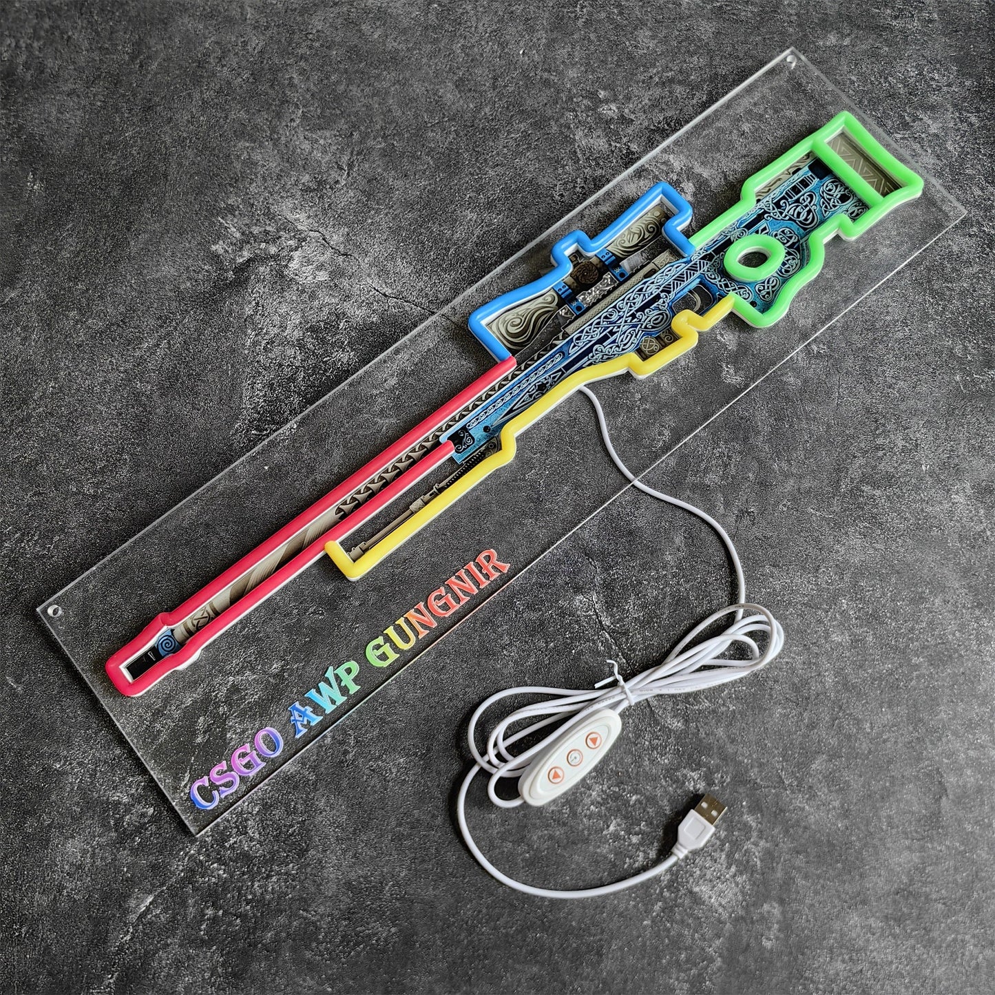 AWP Gungnir Sniper Gun Neon Lamp Wall Decor