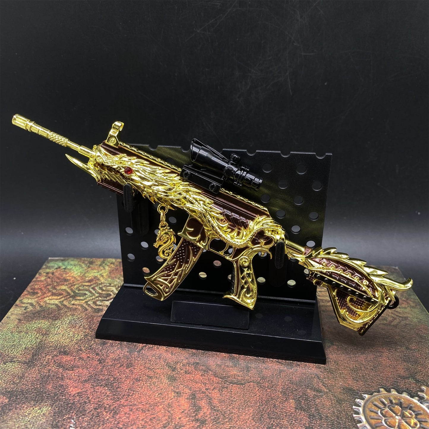 Golden Five Claw Dragon HK416 Miniature Metal Gun 20CM/7.9"