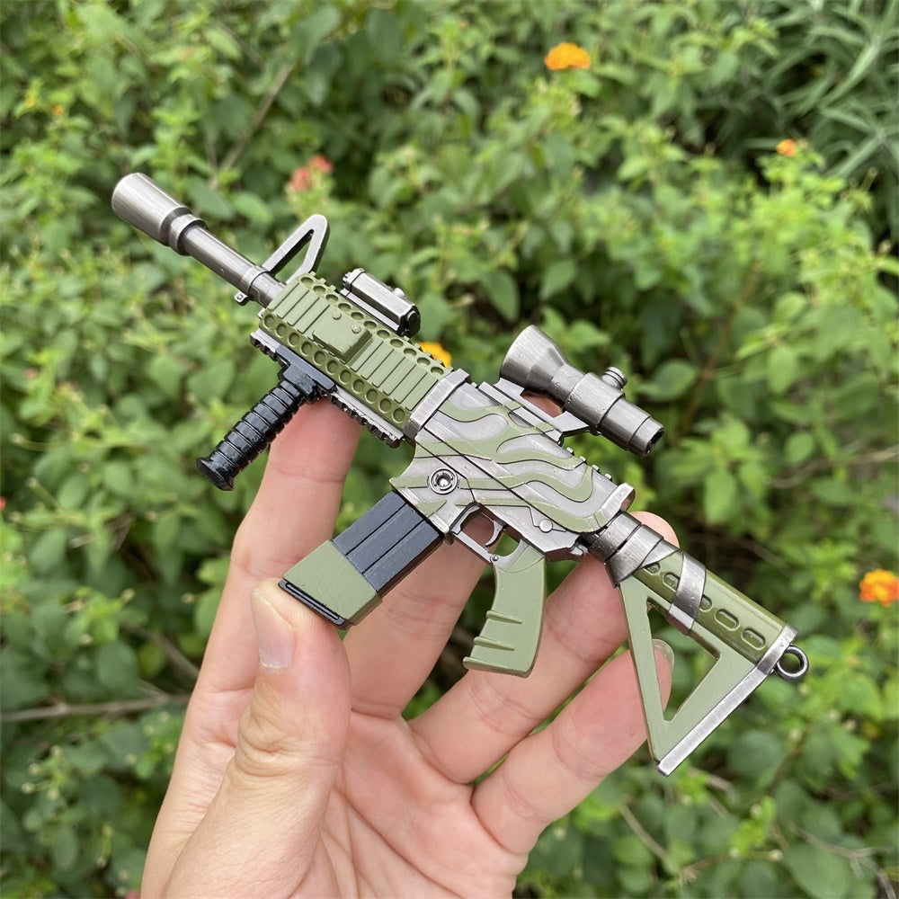 Miniature Metal HK416 Thermal Scoped Assault Rifle Jungle Skin 16.5CM/6.4"