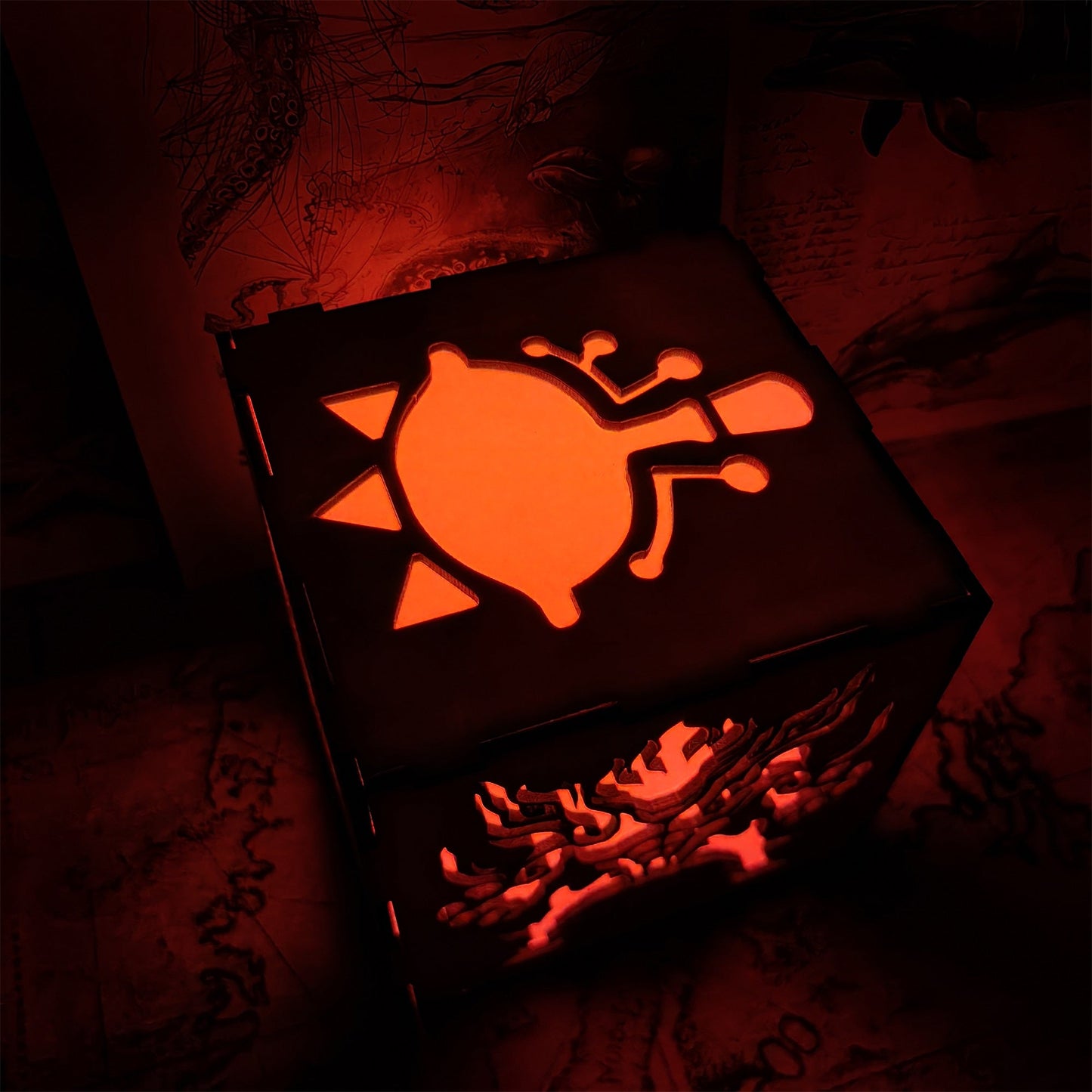 Link Master Icon Wooden Cube Light Game Desk Decor