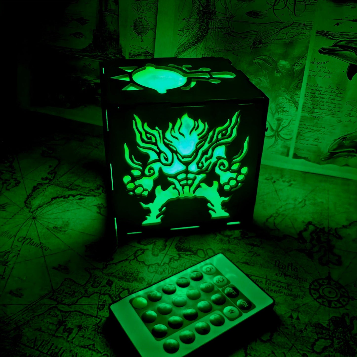 Link Master Icon Wooden Cube Light Game Desk Decor