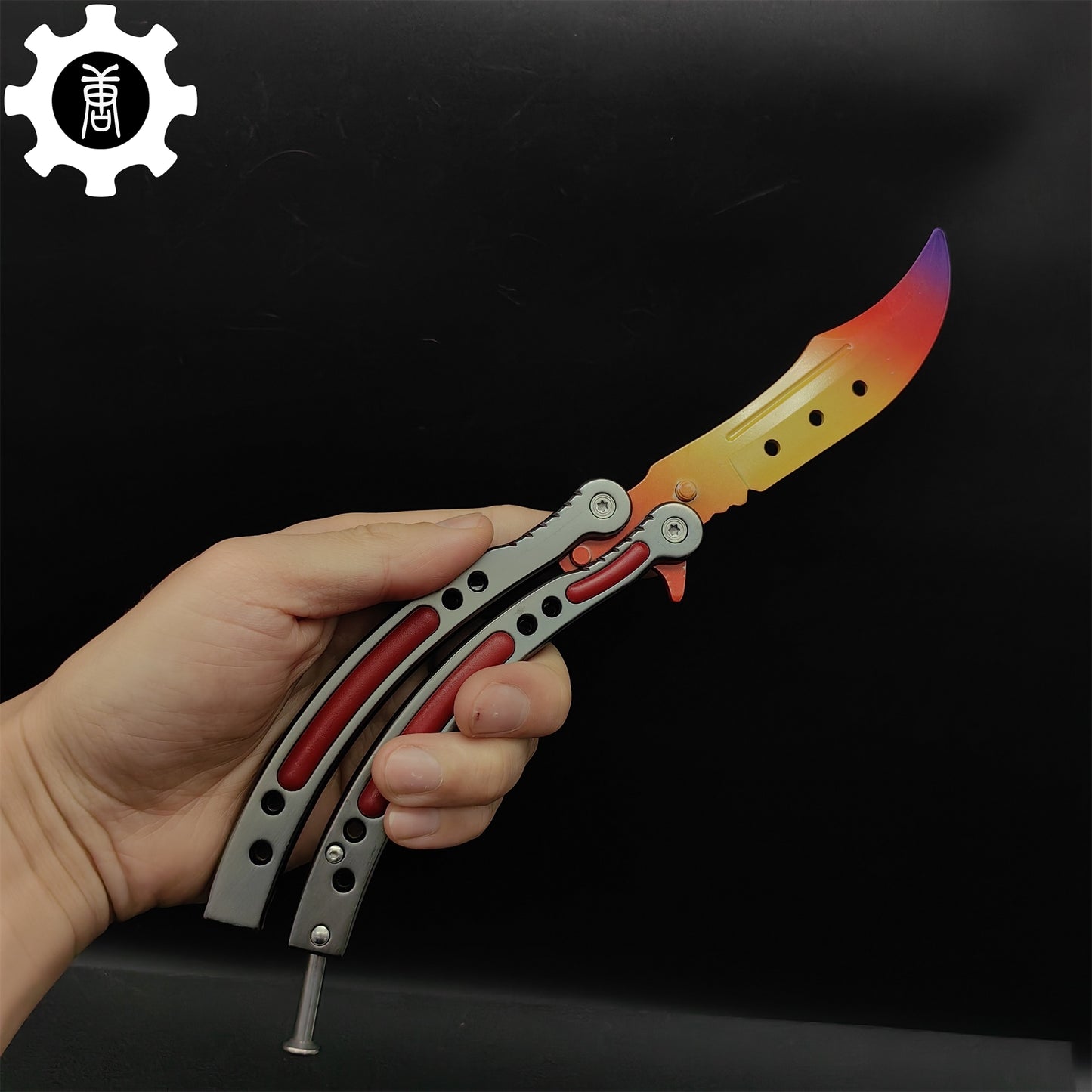 Fade Blunt Blade Karambit Trainer & Balisong Butterfly Knife Trainer 2 in 1 Pack Gift Box