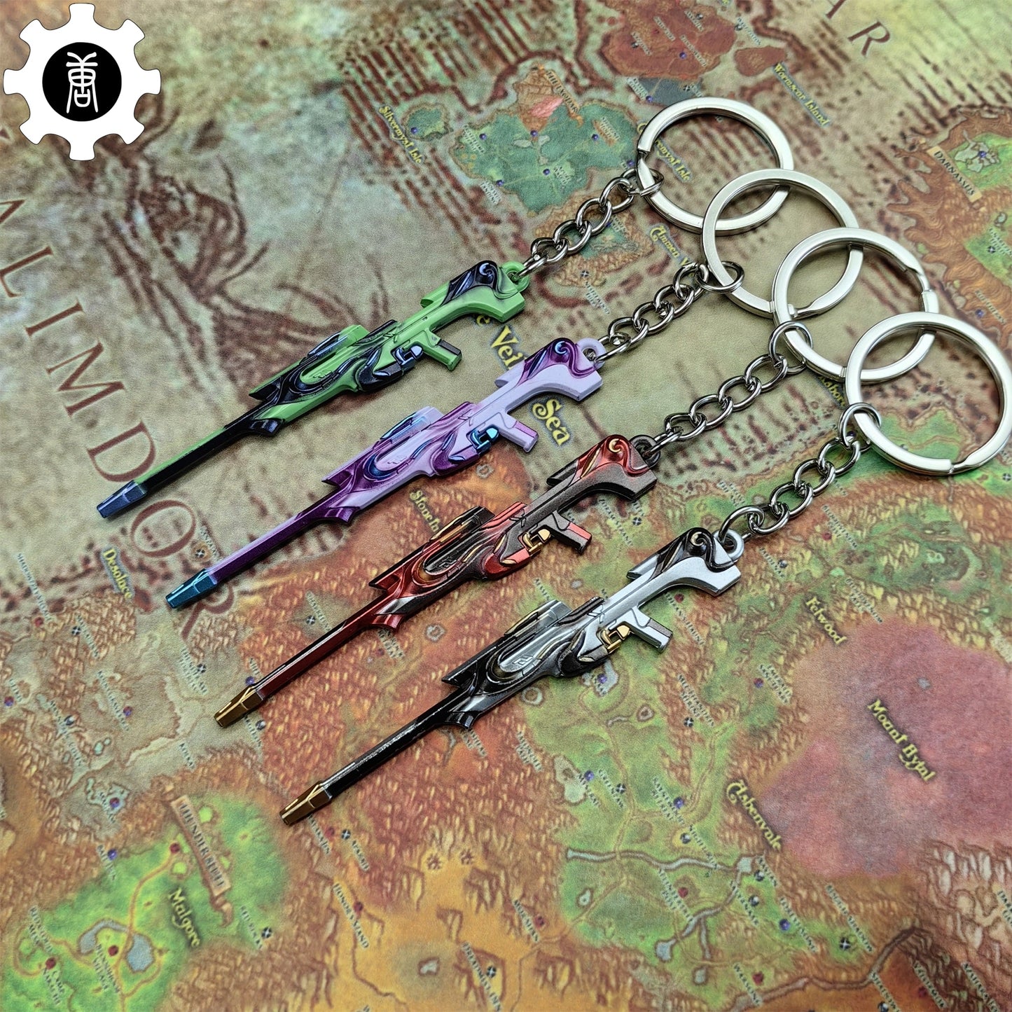 Metal Tilde Operator Gun Tiny Keychain Pendant