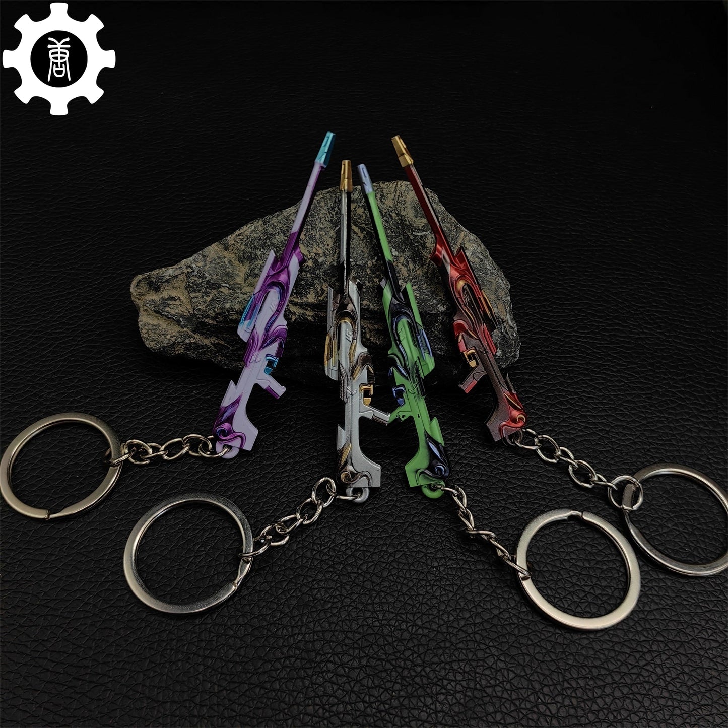 Metal Tilde Operator Gun Tiny Keychain Pendant