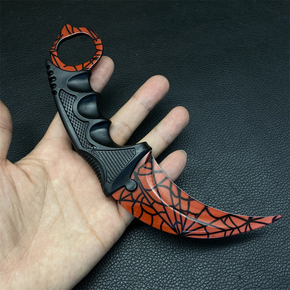 Crimson Web Skin Karambit & Balisong Trainer Weapon Case Blunt Blade Props