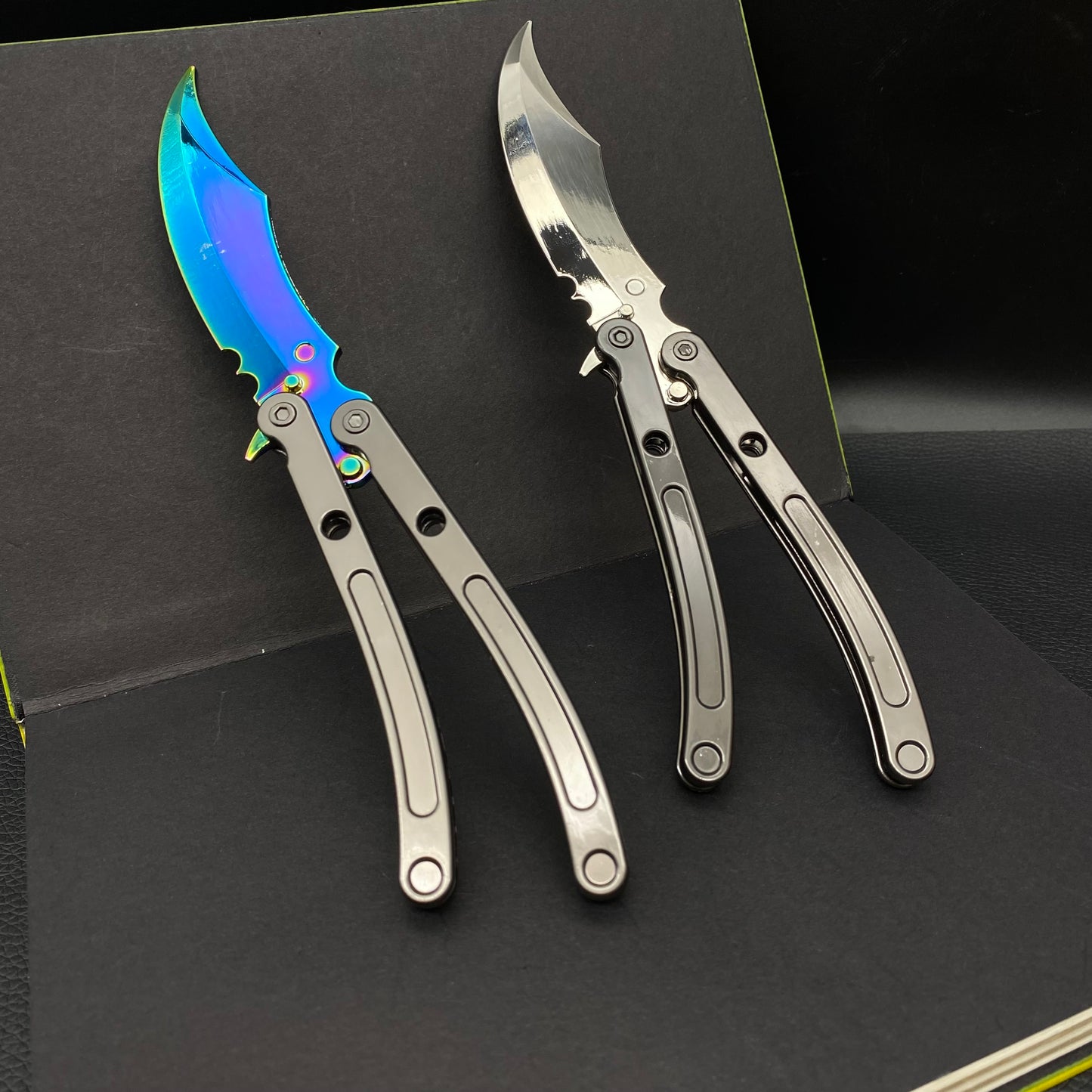 Metal Black.Market Butterfly Knife Balisong Replica 2 In 1 Pack