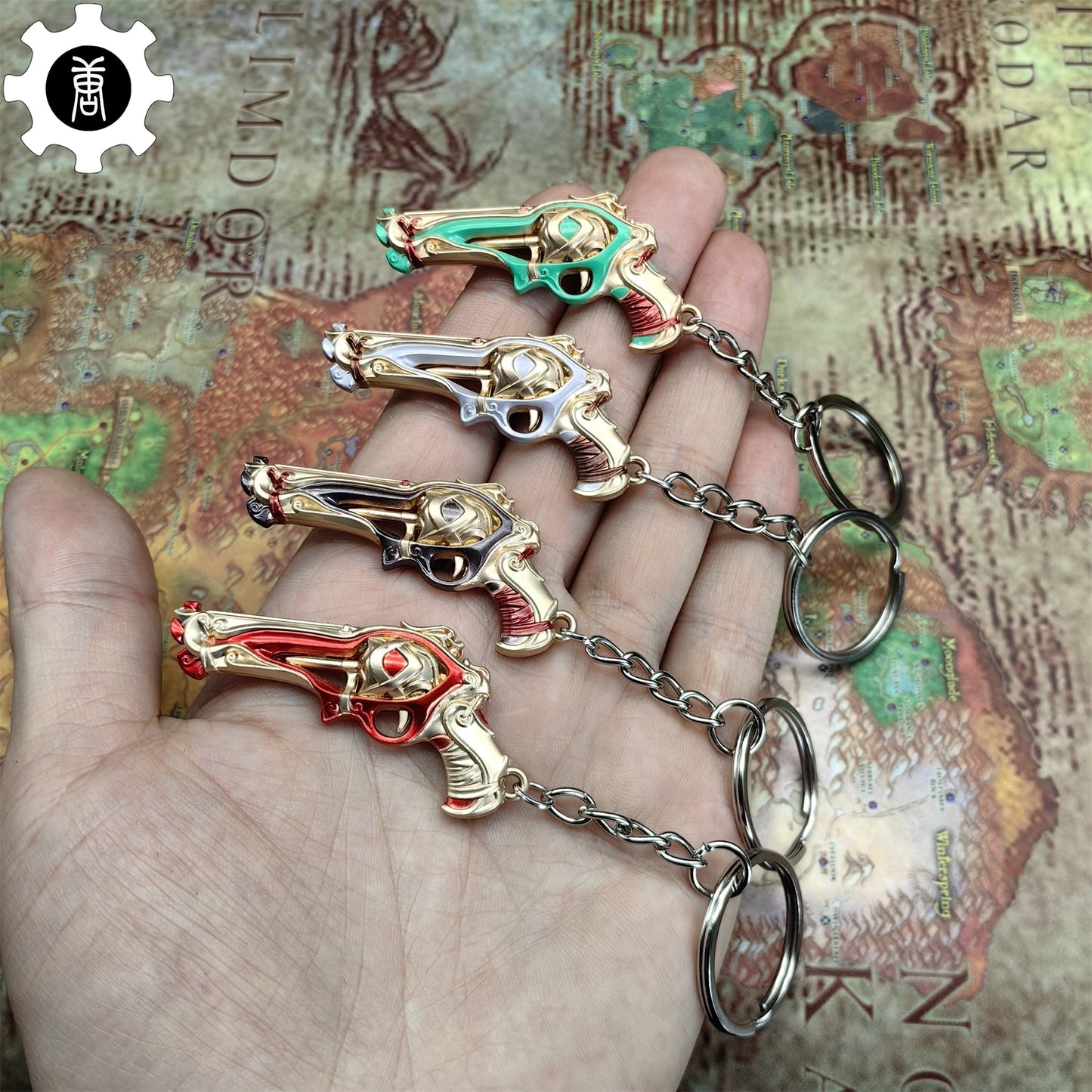 Metal Imperium Sheriff Gun Tiny KeyChain Pendant