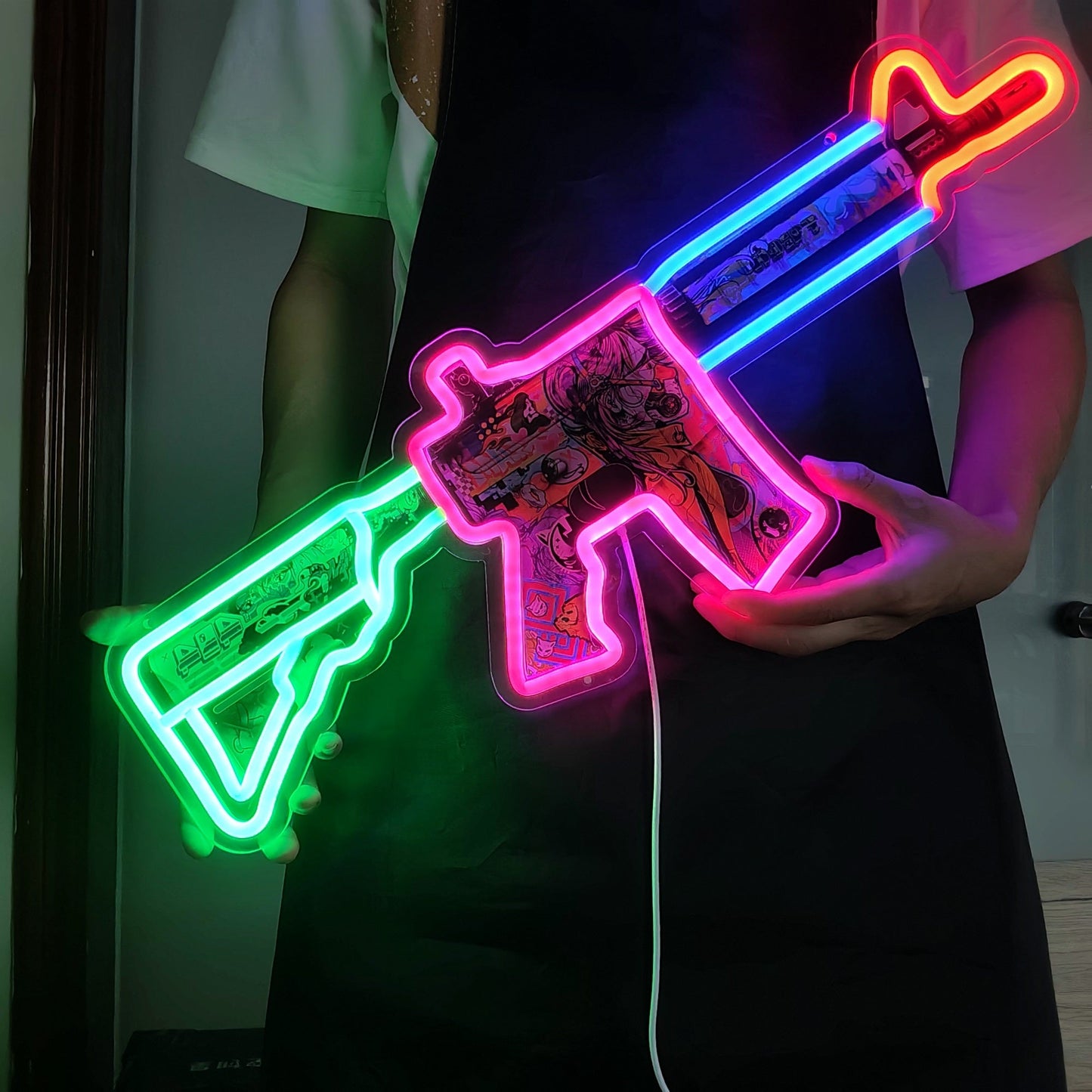 M4A4 In Living Color Rifle Neon Light Wall Decor